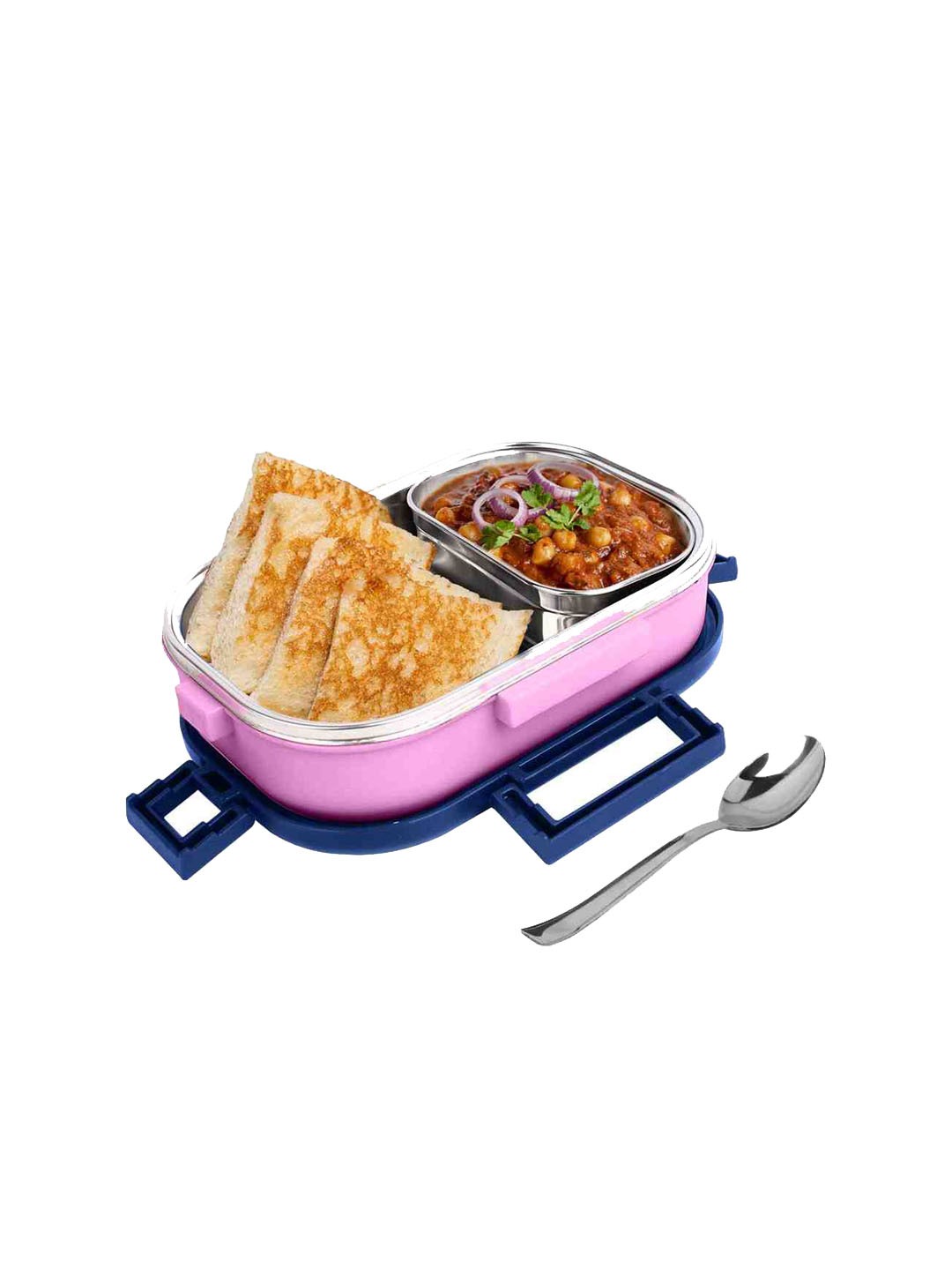 

Home Puff Blue & Pink Printed Stainless Steel Lunch Box