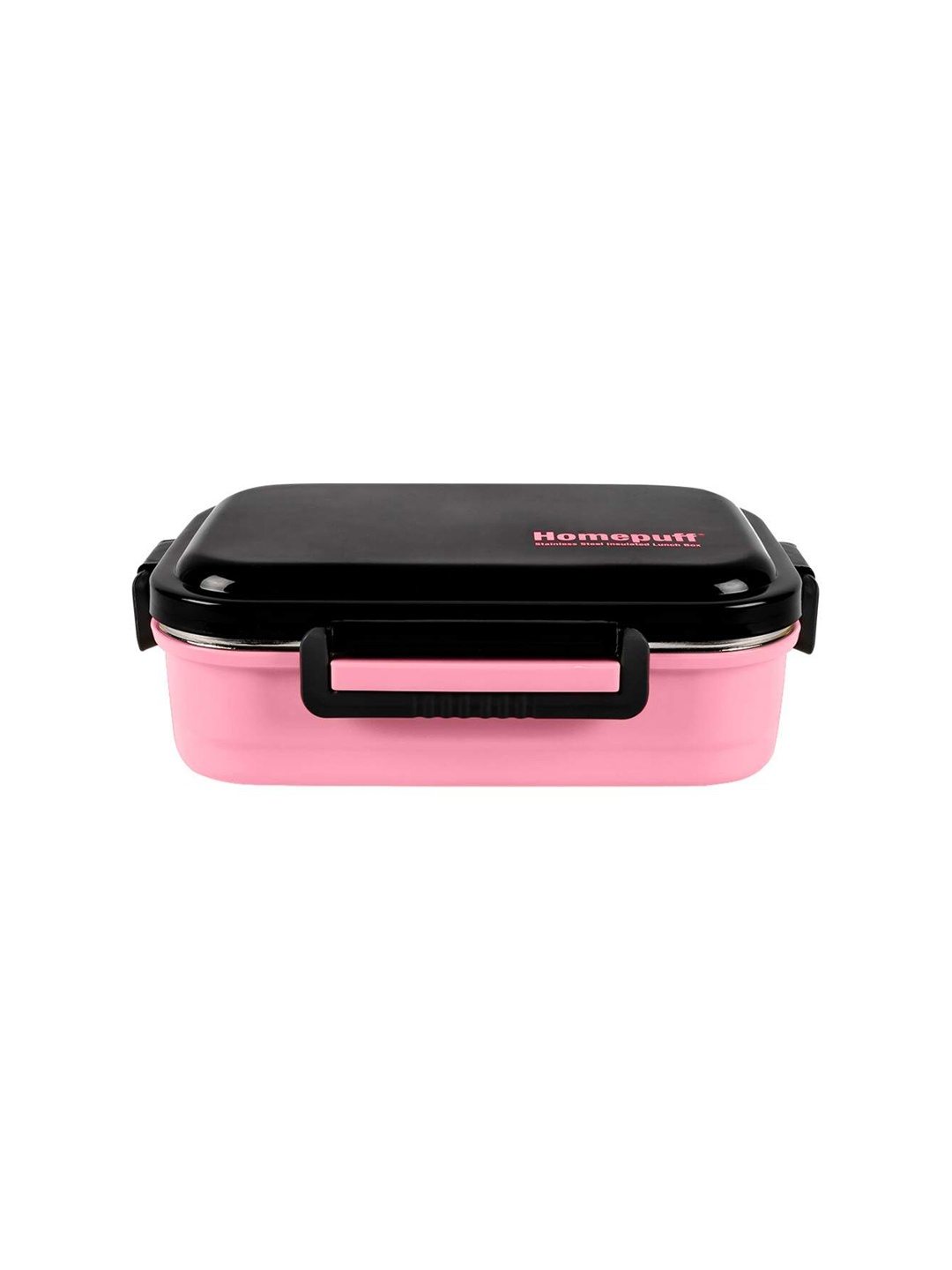 

Home Puff Pink & Black Stainless Steel Lunch Box