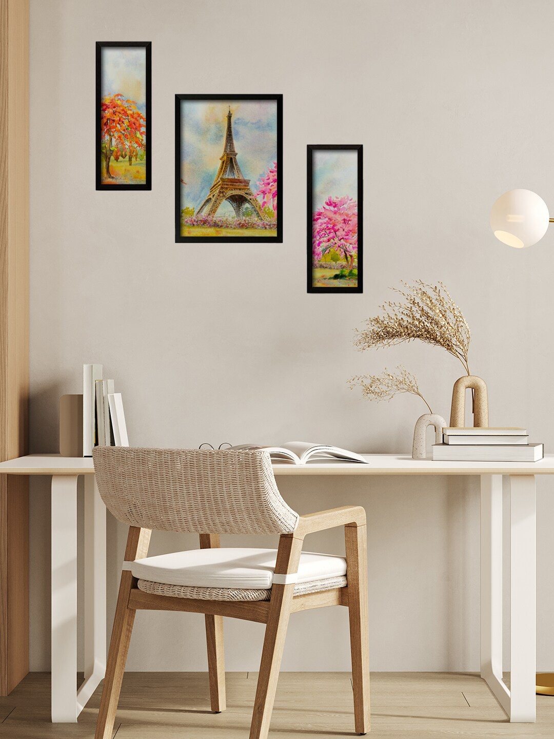 

PAPER PLANE DESIGN Pink & Blue 3 Pieces Printed Wall Photo Frame