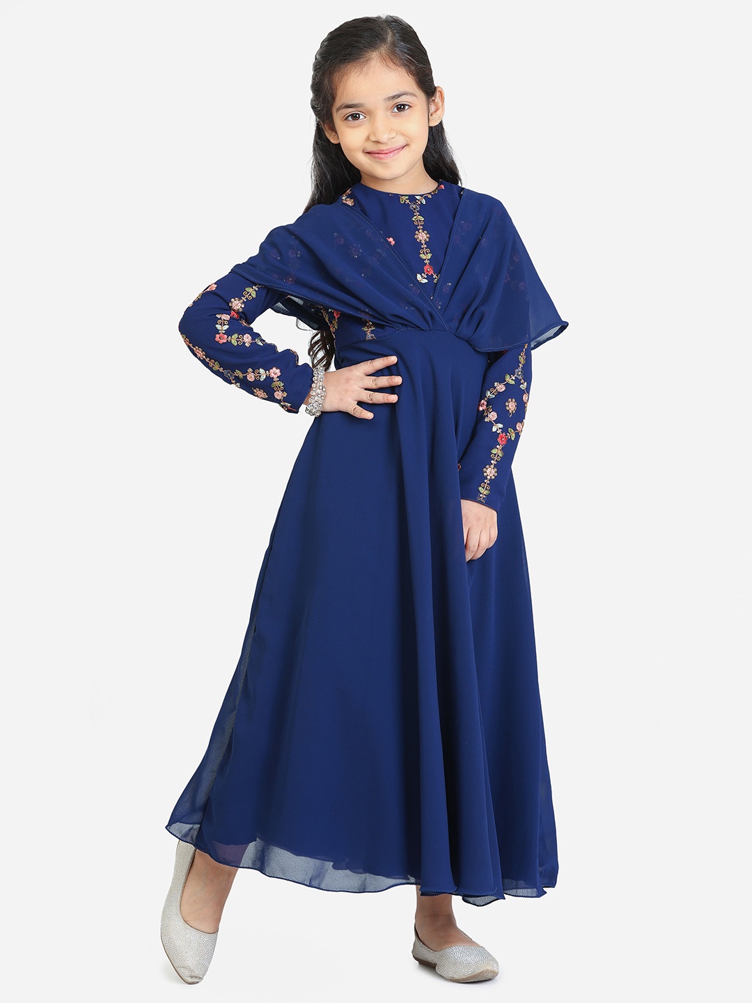 

Ethnovog Girls Georgette Maxi Dress, Navy blue