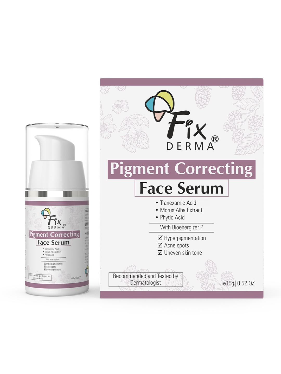 

FIXDERMA Pigment Correcting Face Serum for Hyperpigmentation & Acne Spots - 15g, White