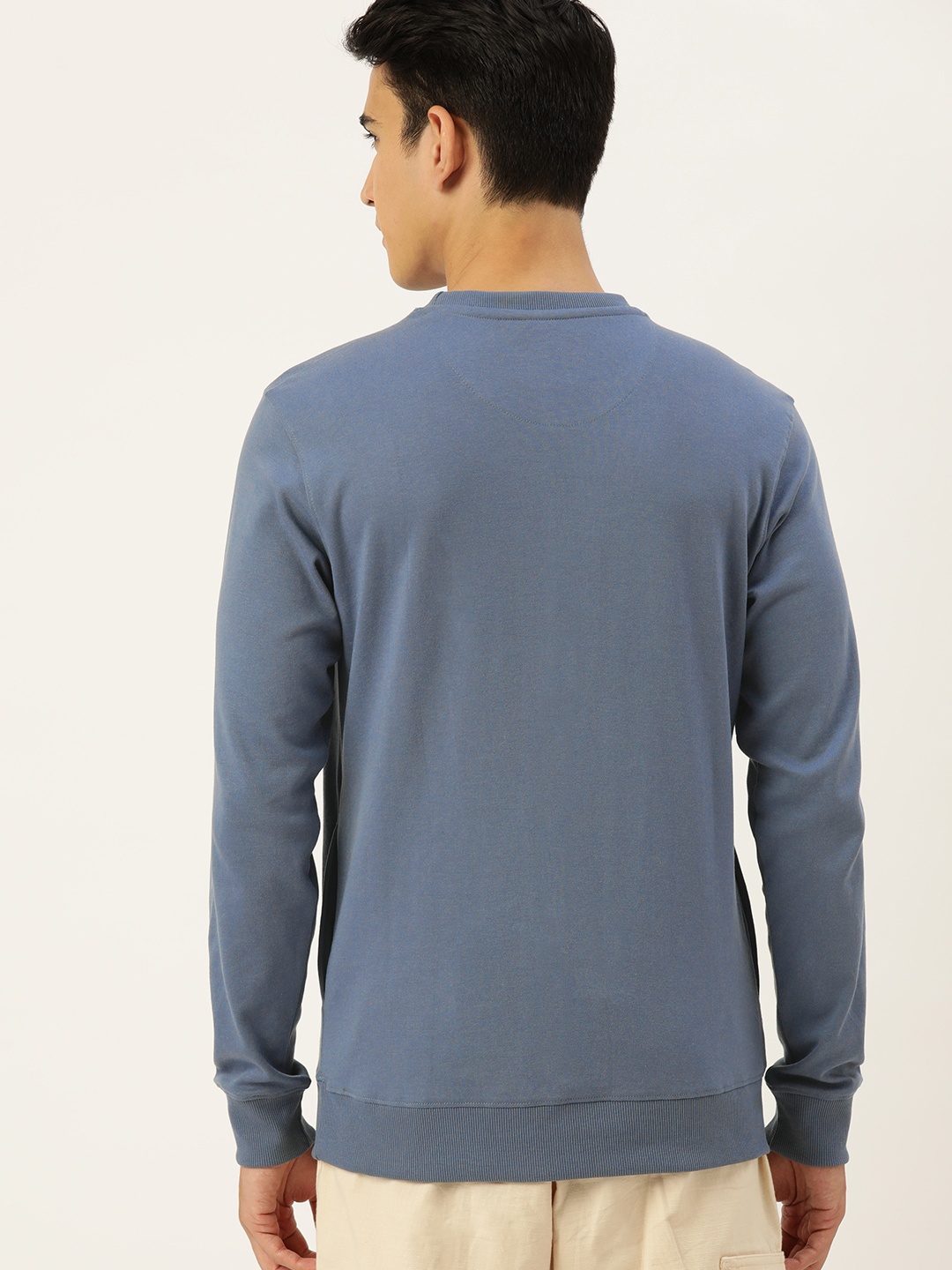 

Mast & Harbour Men Solid Sweatshirt, Blue