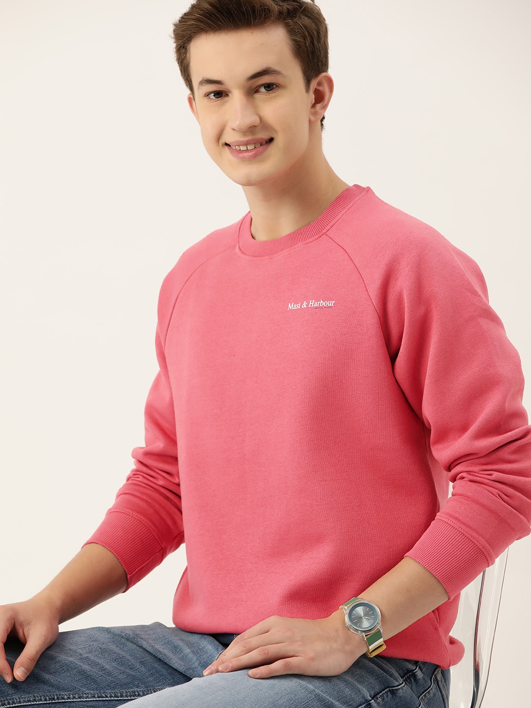 

Mast & Harbour Solid Pullover Sweatshirt, Pink