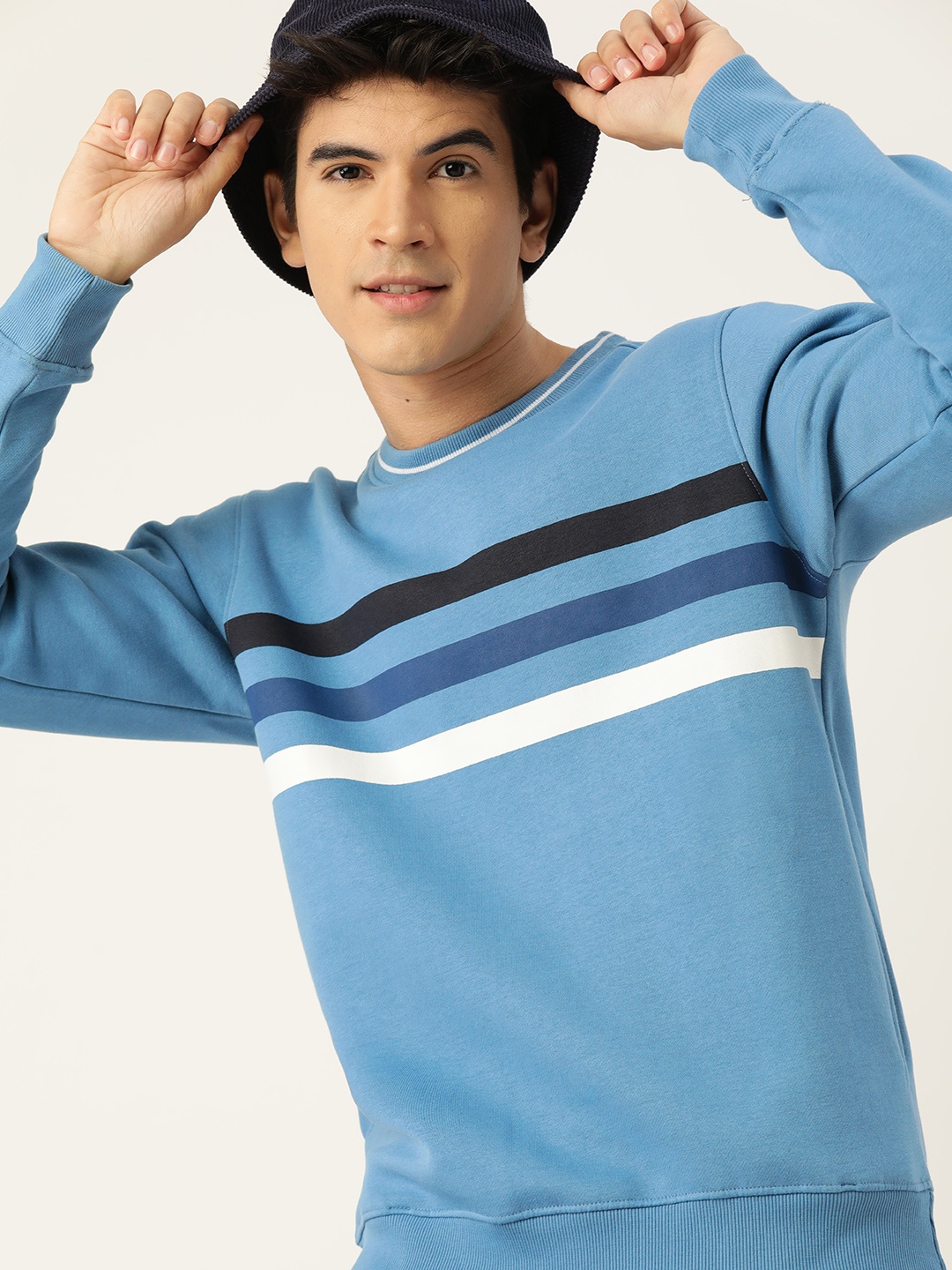 

Mast & Harbour Striped Pullover Sweatshirt, Blue