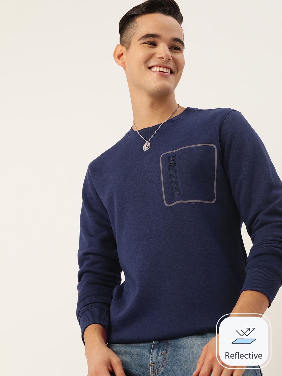 

Mast & Harbour Pocket Detail Sweatshirt, Navy blue