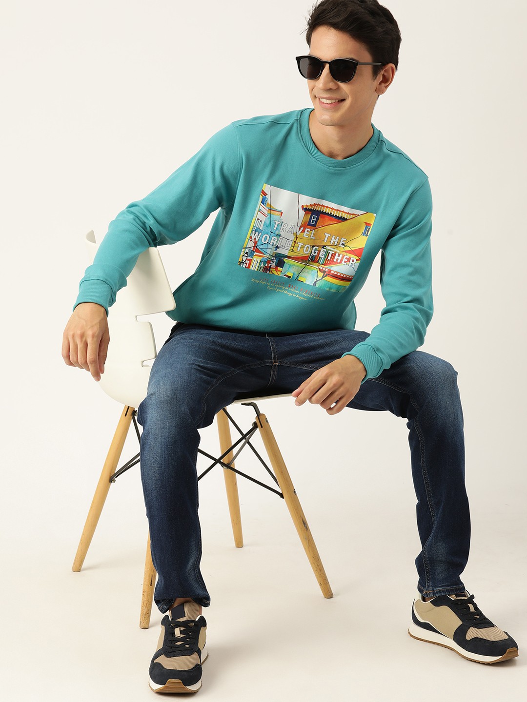 

Mast & Harbour Graphic Printed Sweatshirt, Blue