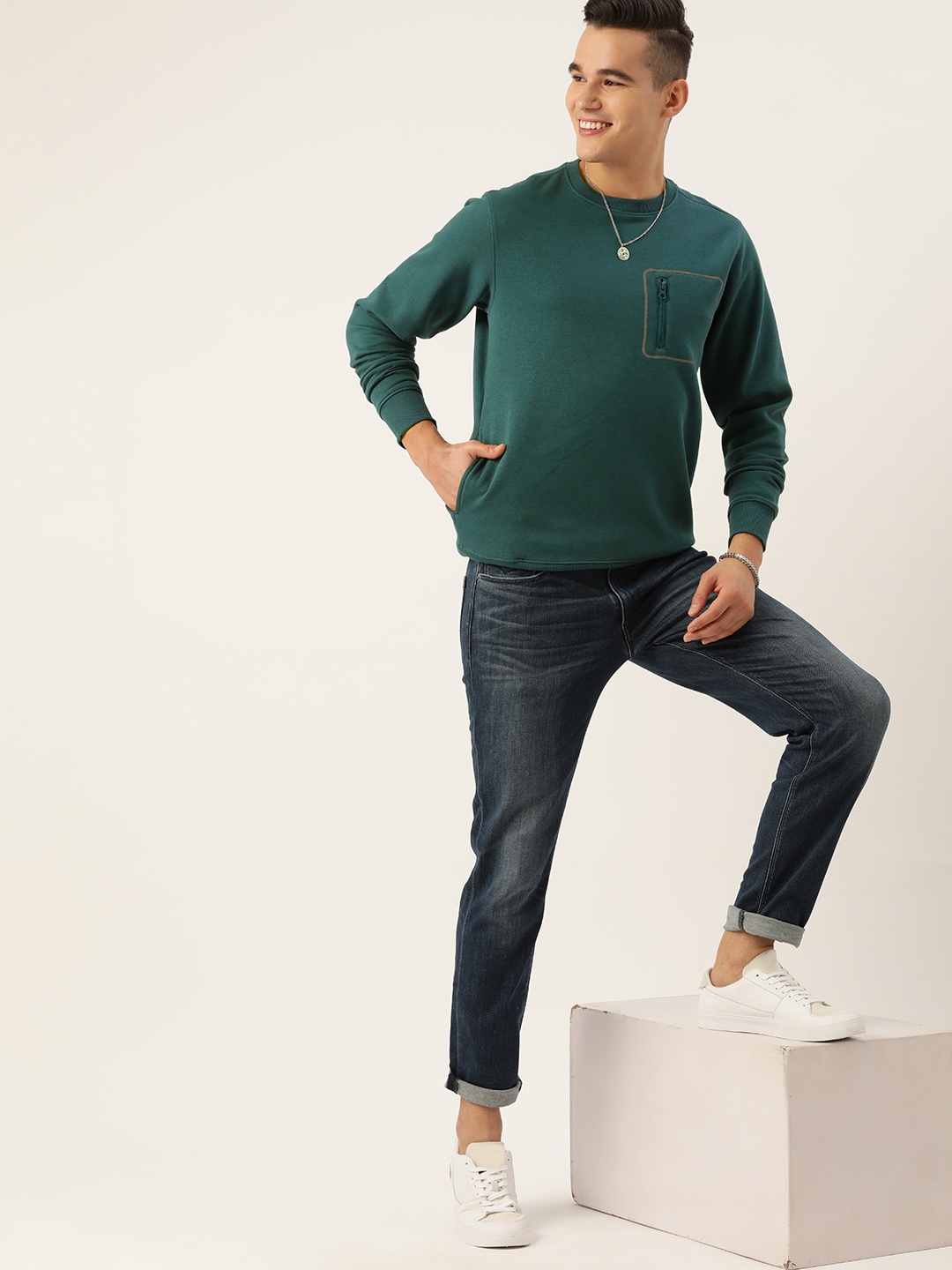 

Mast & Harbour Pocket Detail Sweatshirt, Green