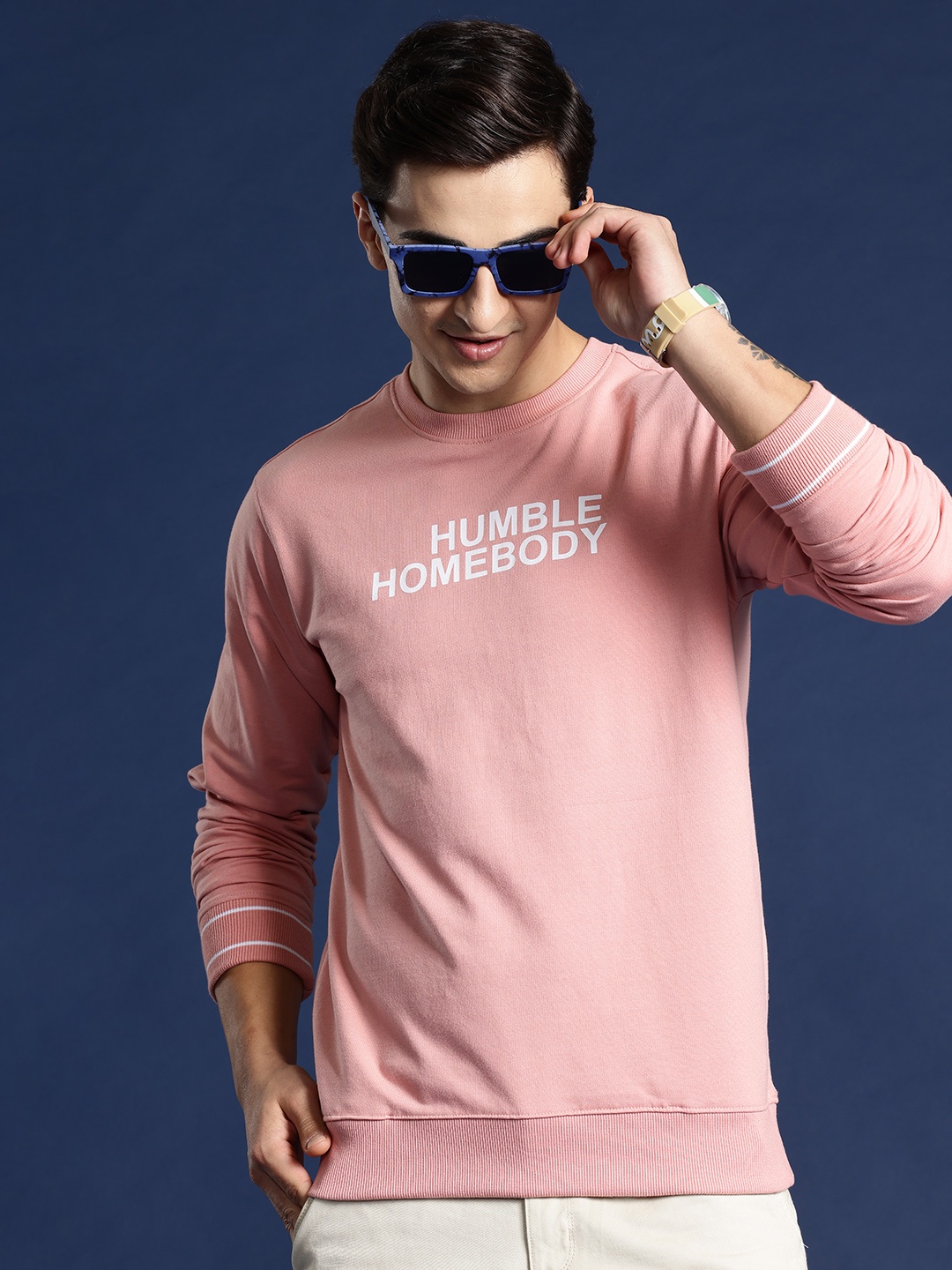 

Mast & Harbour Typography Printed Sweatshirt, Pink