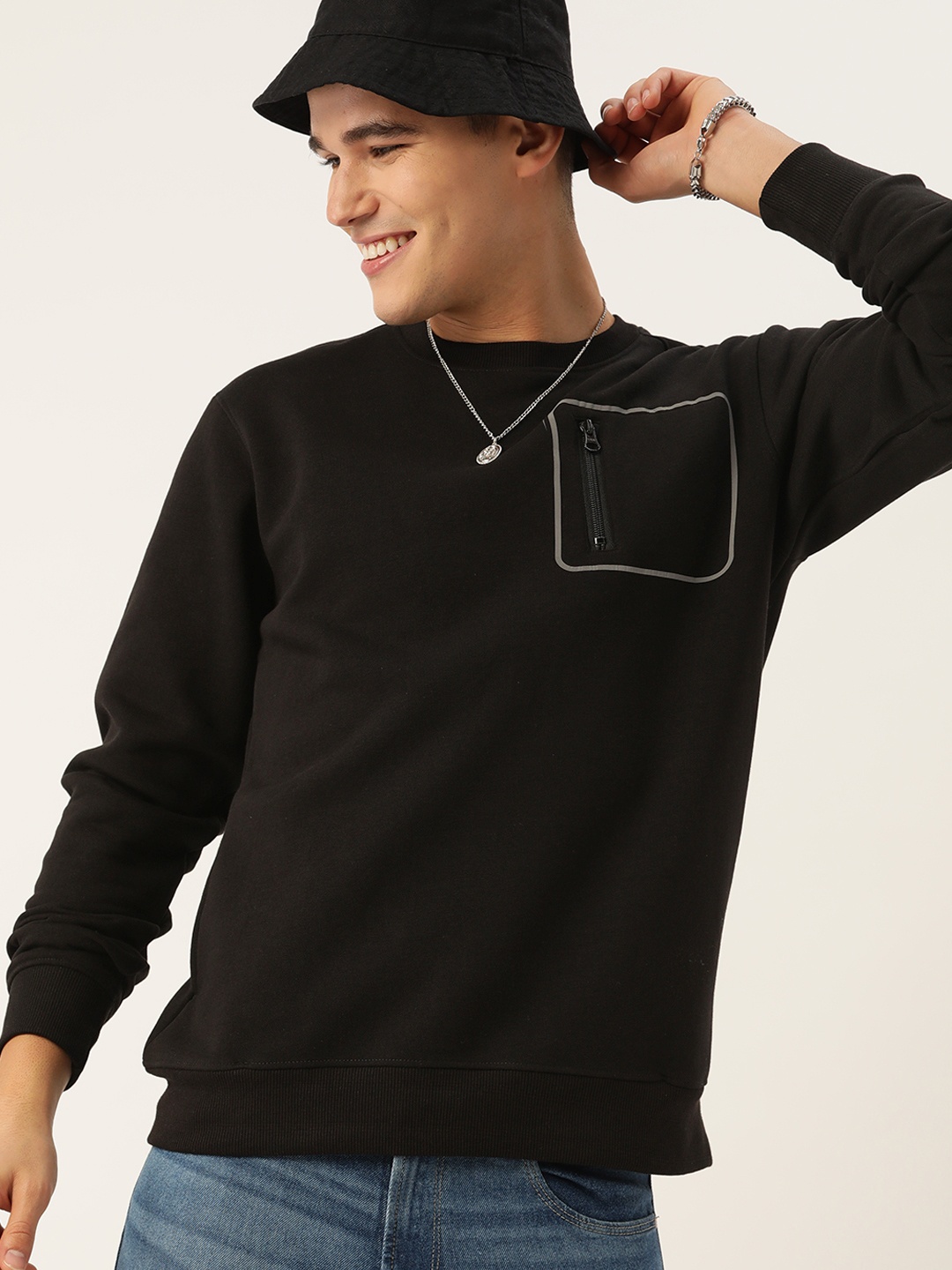 

Mast & Harbour Pocket Detail Sweatshirt, Black