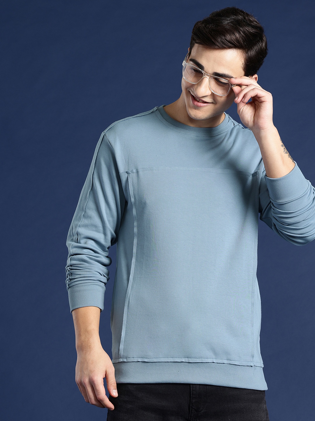 

Mast & Harbour Seam Detail Sweatshirt, Blue