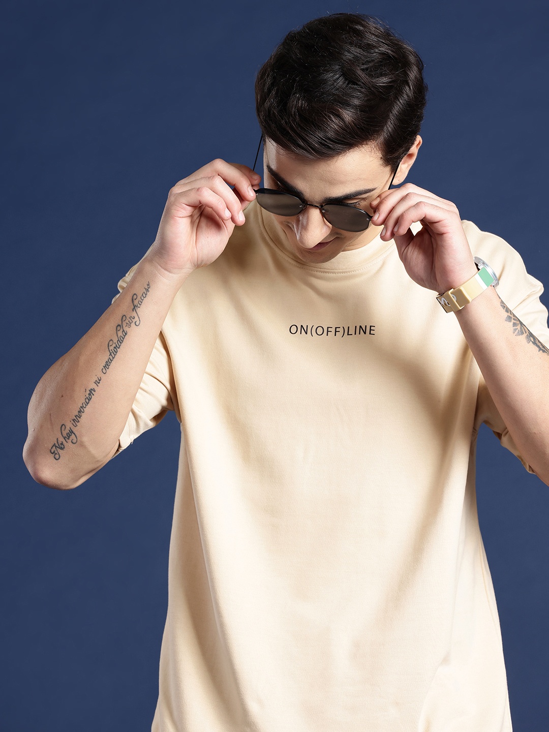 

Mast & Harbour Drop-Shoulder Sleeves T-shirt, Beige