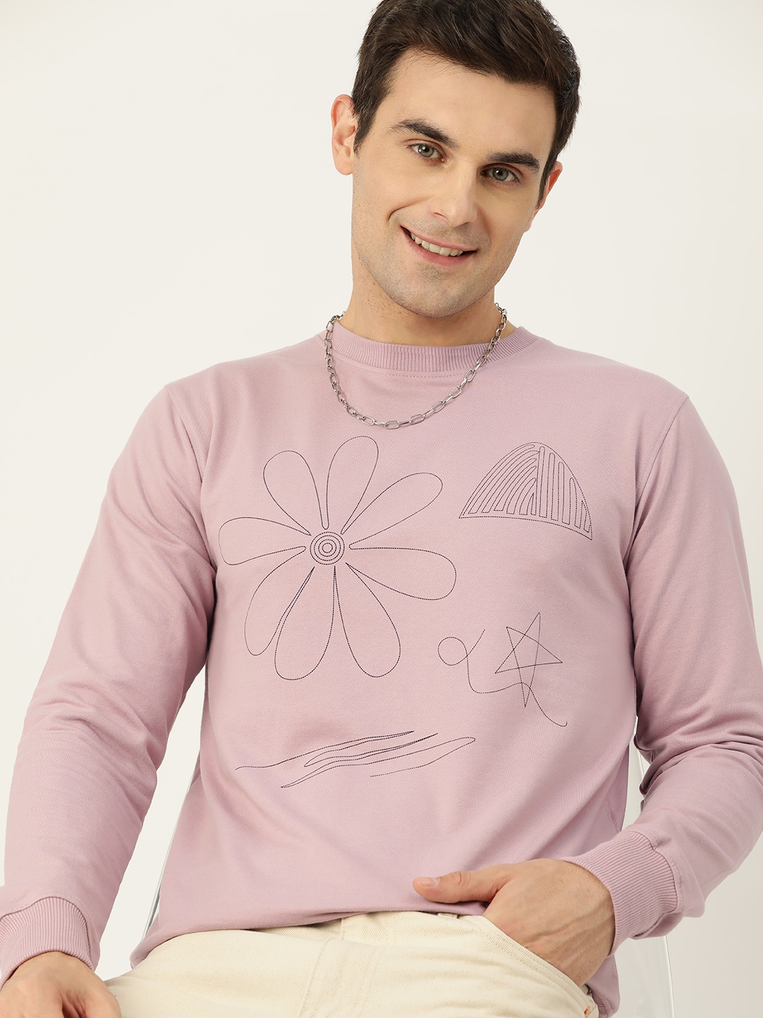 

Mast & Harbour Printed Sweatshirt, Purple
