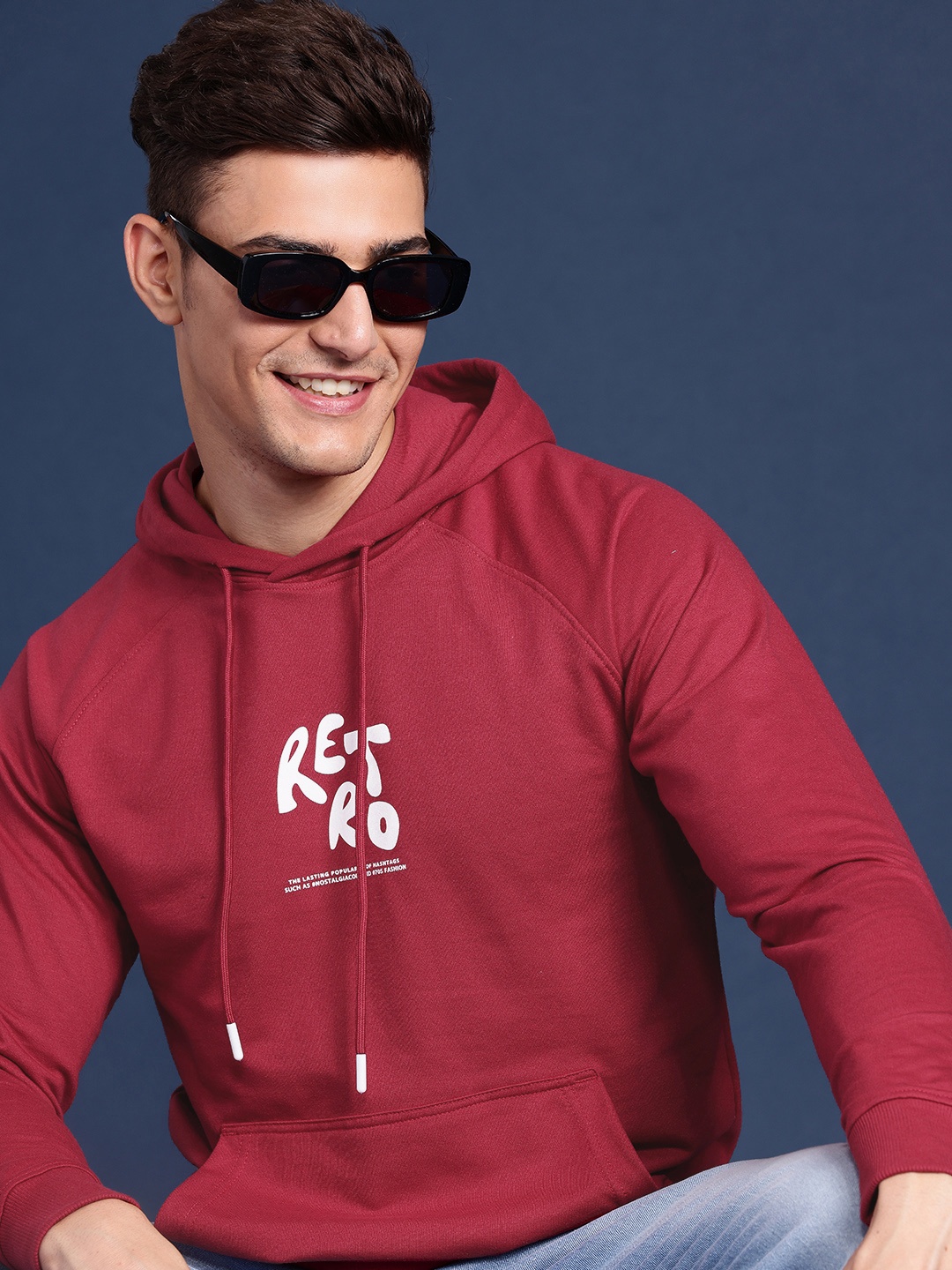 

Mast & Harbour Printed Hooded Sweatshirt, Red