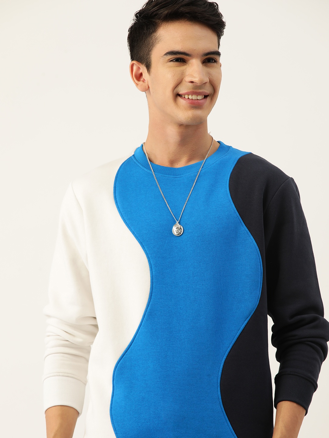 

Mast & Harbour Colourblocked Sweatshirt, Blue