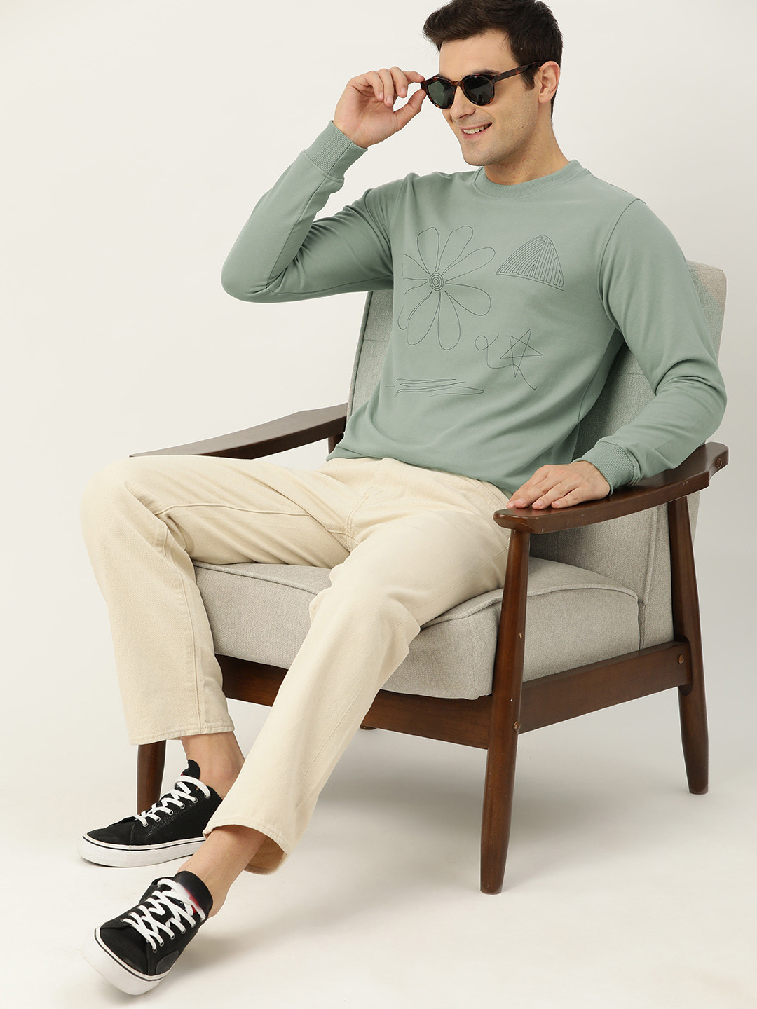

Mast & Harbour Printed Sweatshirt, Green