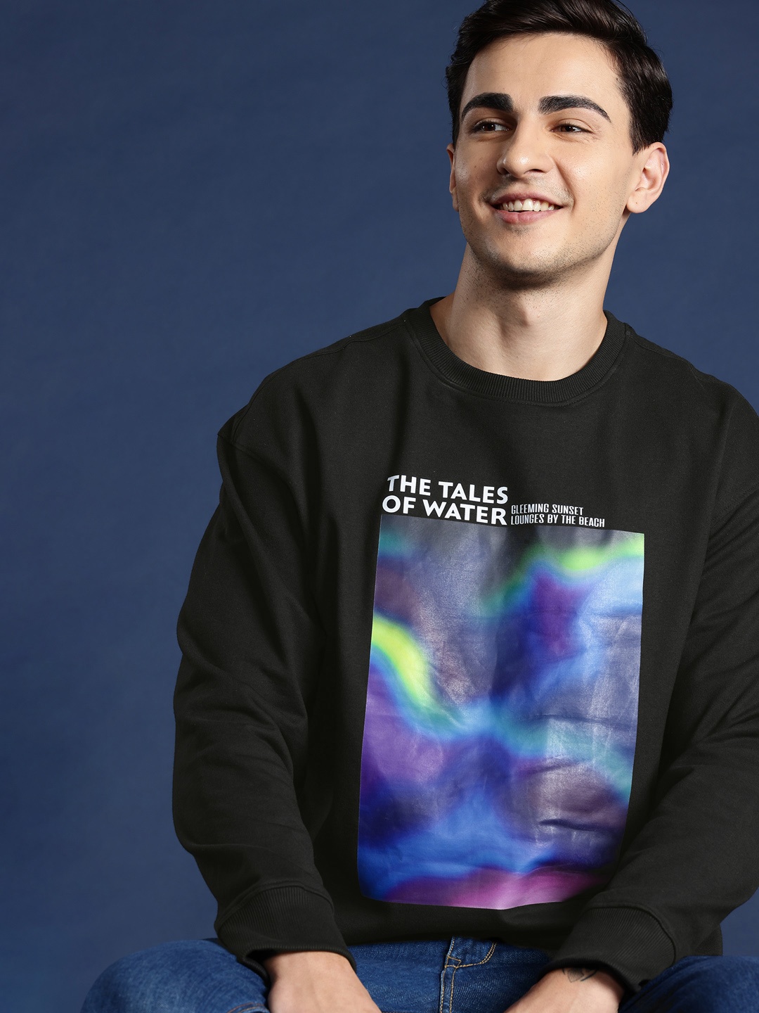 

Mast & Harbour Printed Sweatshirt, Black