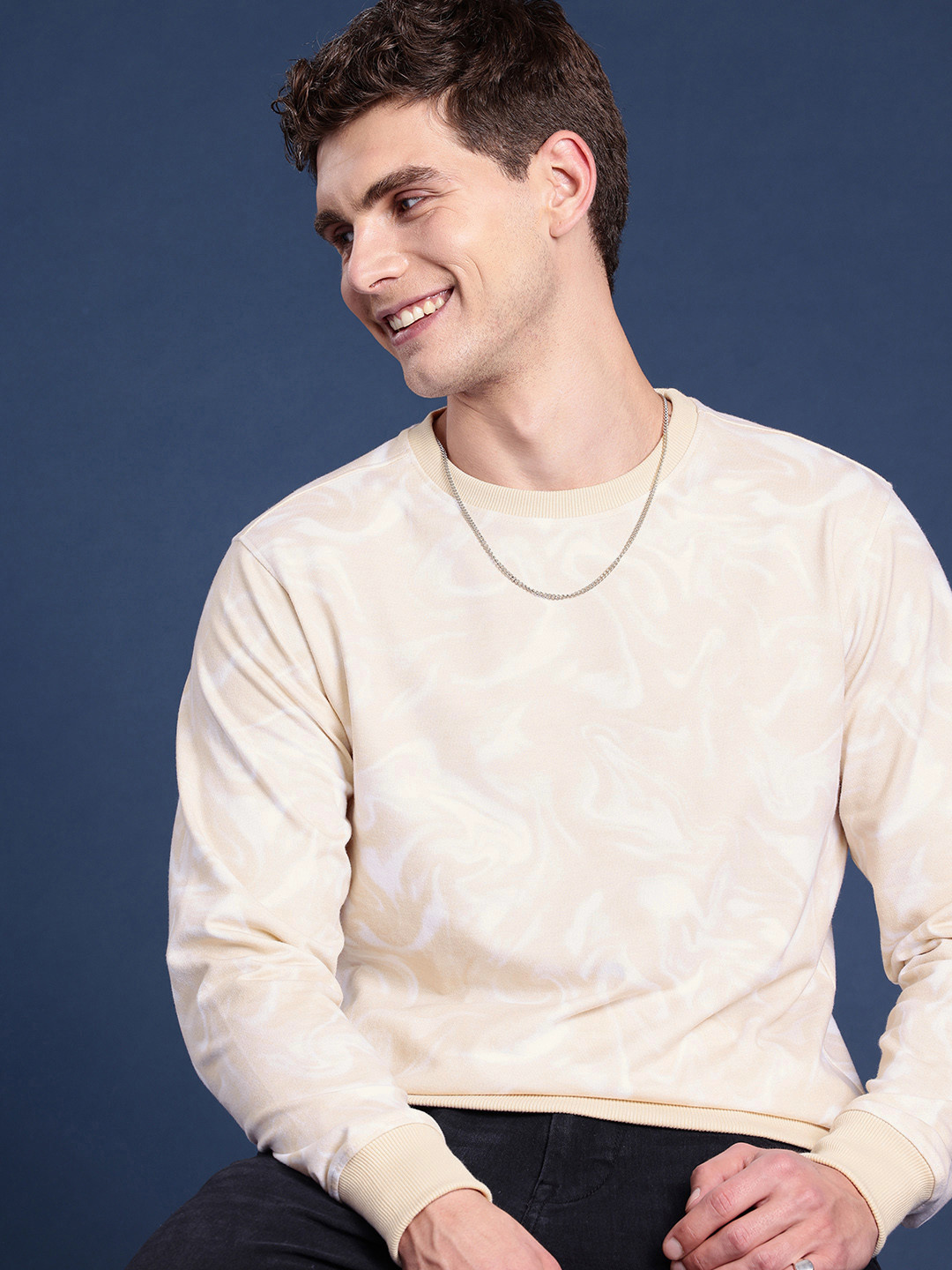 

Mast & Harbour Abstract Printed Sweatshirt, Peach