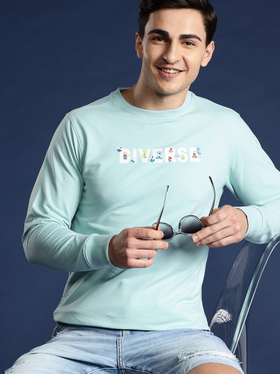 

Mast & Harbour Printed Sweatshirt, Blue
