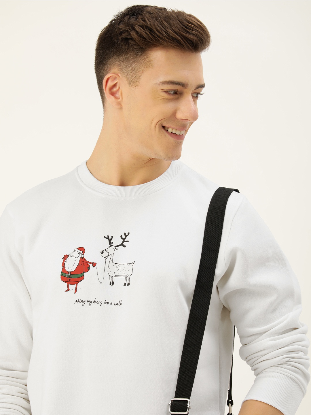 

Mast & Harbour Printed Round Neck Long Sleeves Sweatshirt, White