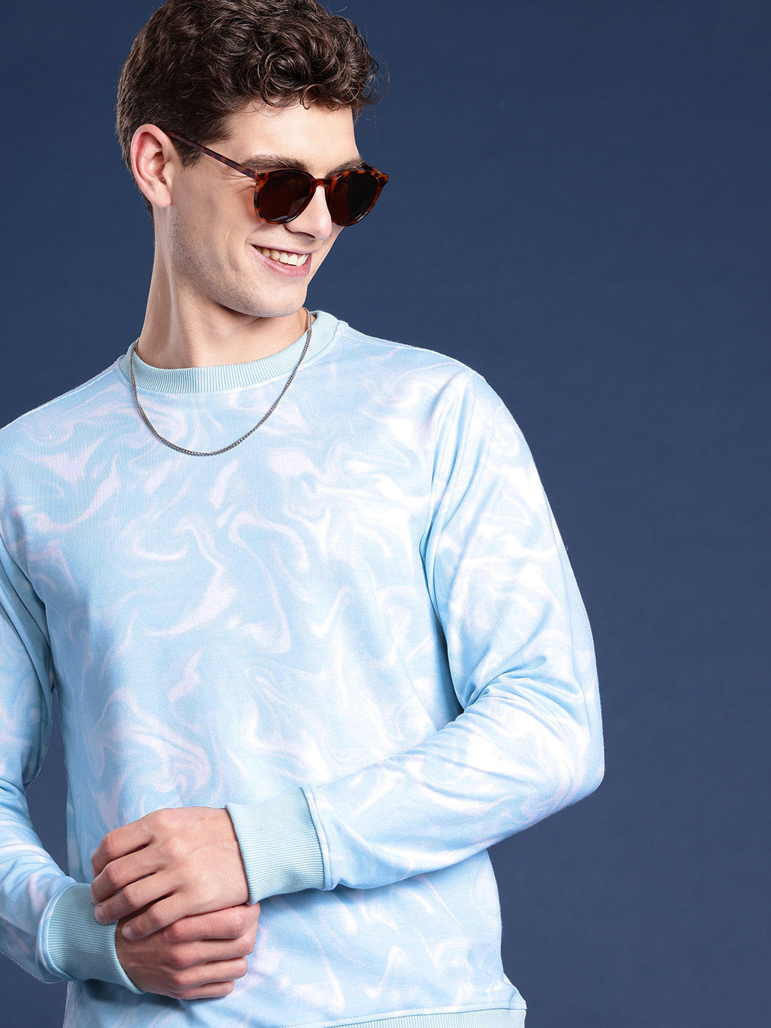 

Mast & Harbour Abstract Printed Sweatshirt, Blue