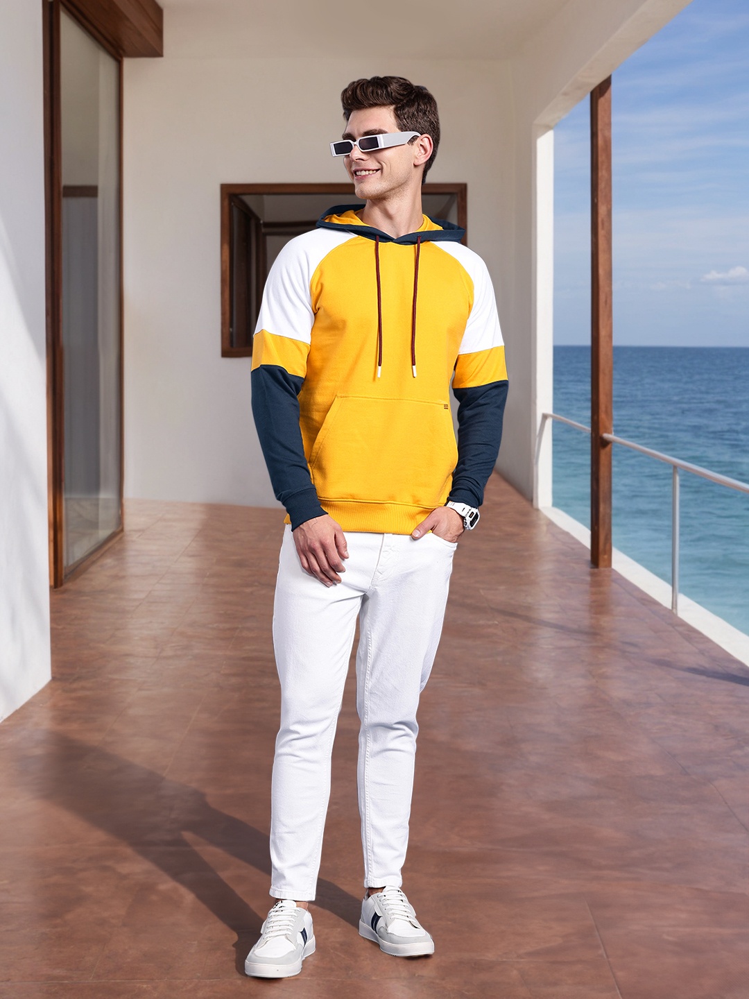 

Mast & Harbour Hooded Sweatshirt, Yellow