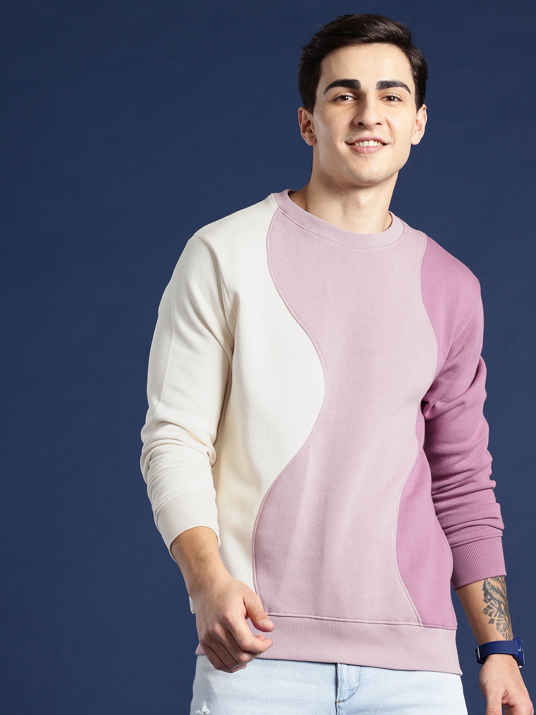 

Mast & Harbour Colourblocked Sweatshirt, Mauve