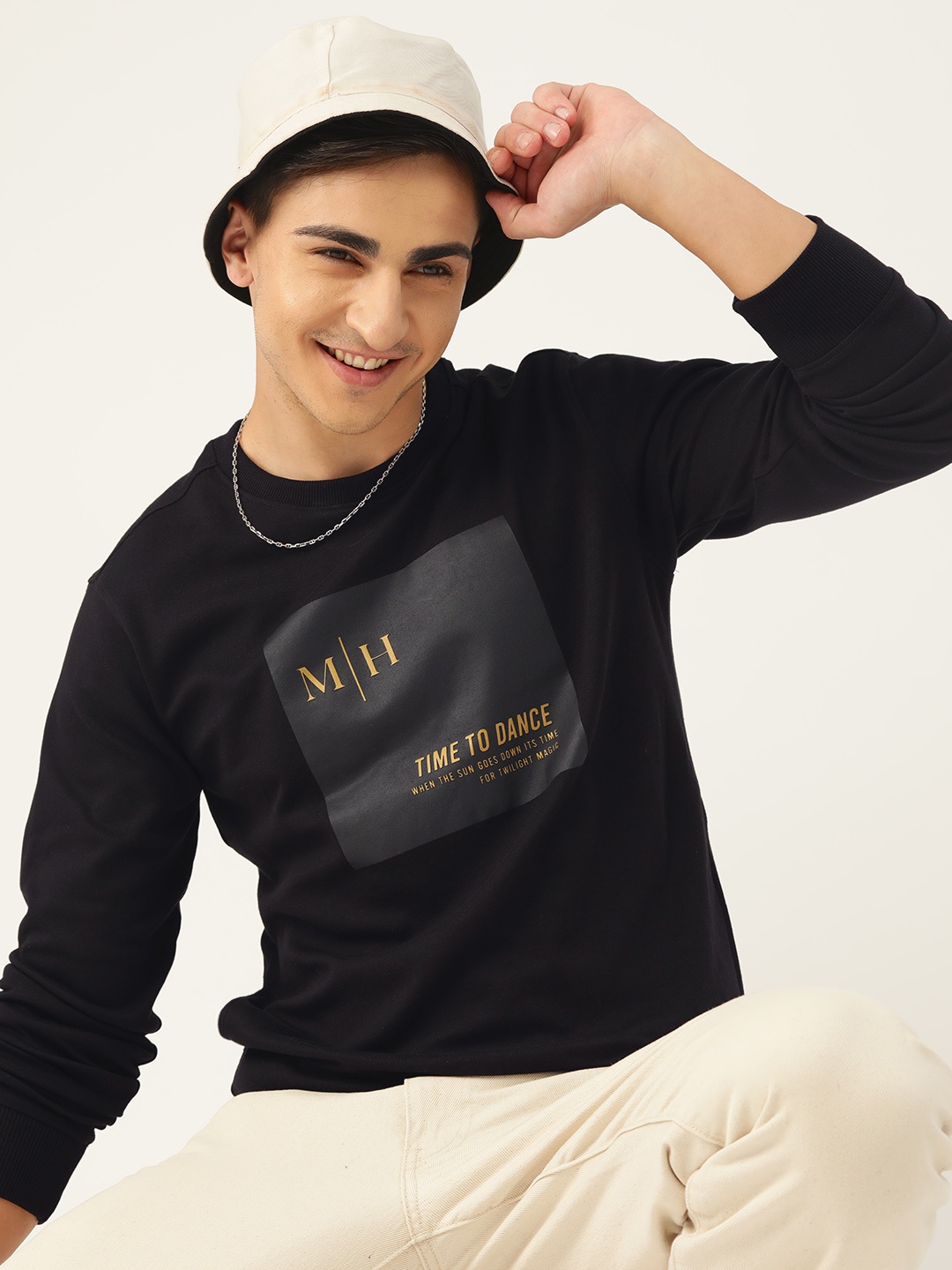

Mast & Harbour Typography Printed Sweatshirt, Black