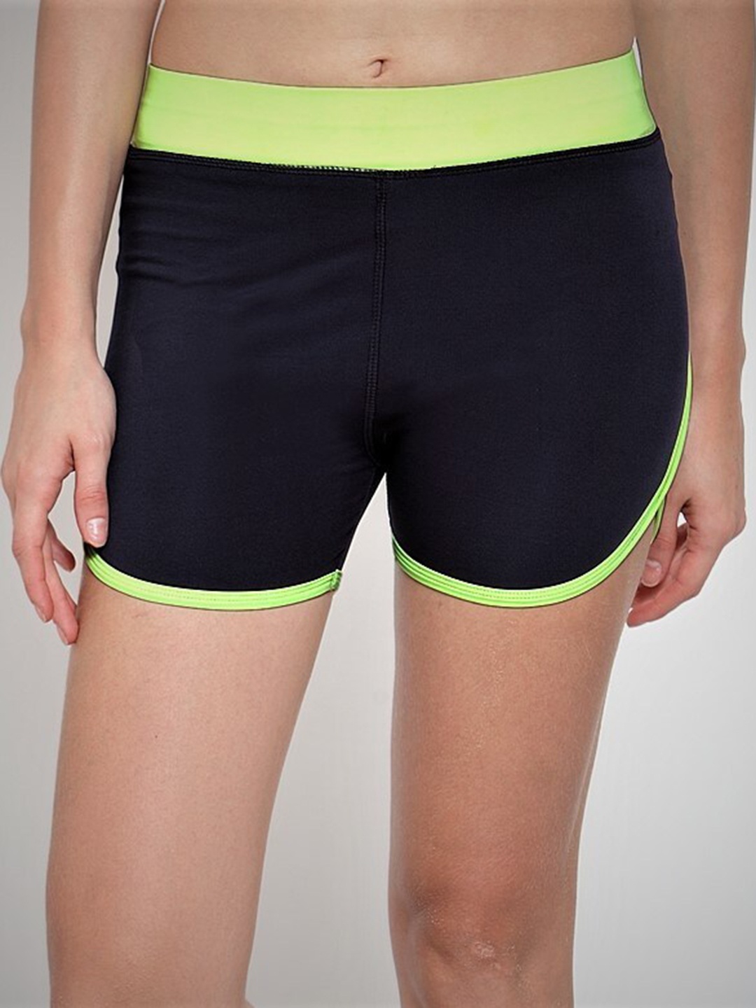 

Claura Navy Blue & Green Women Mid-Rise Swim Shorts