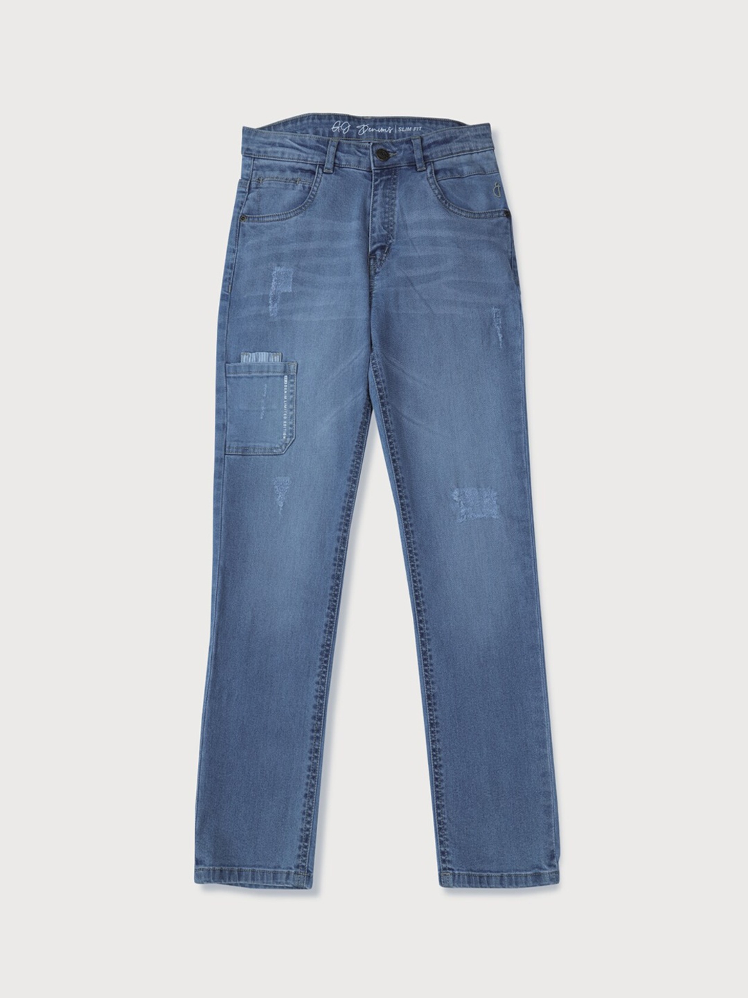 

Gini and Jony Boys Low Distress Light Fade Denim Jeans, Blue
