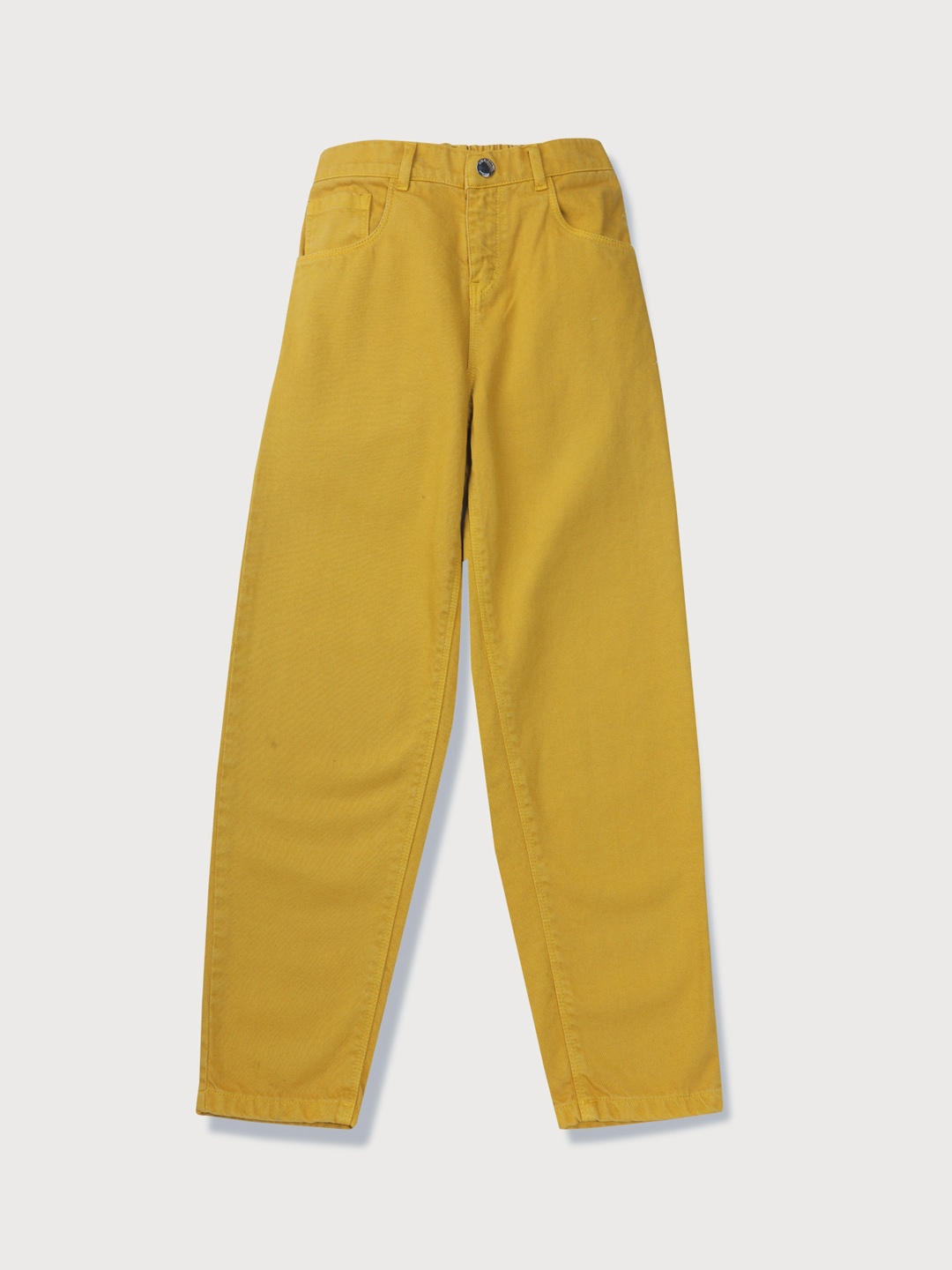 

Gini and Jony Girls Mid-Rise Clean Look Coloured Denim Jeans, Mustard