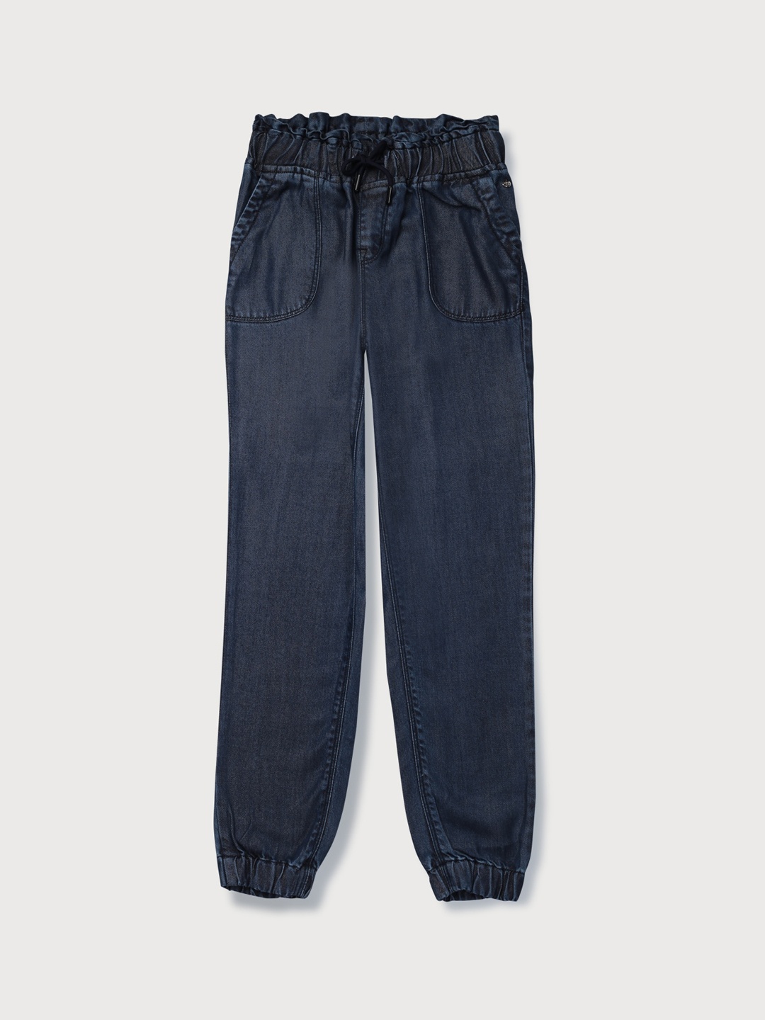 

Gini and Jony Girls Mid-Rise Jogger Fit Clean Look Light Fade Jeans, Blue