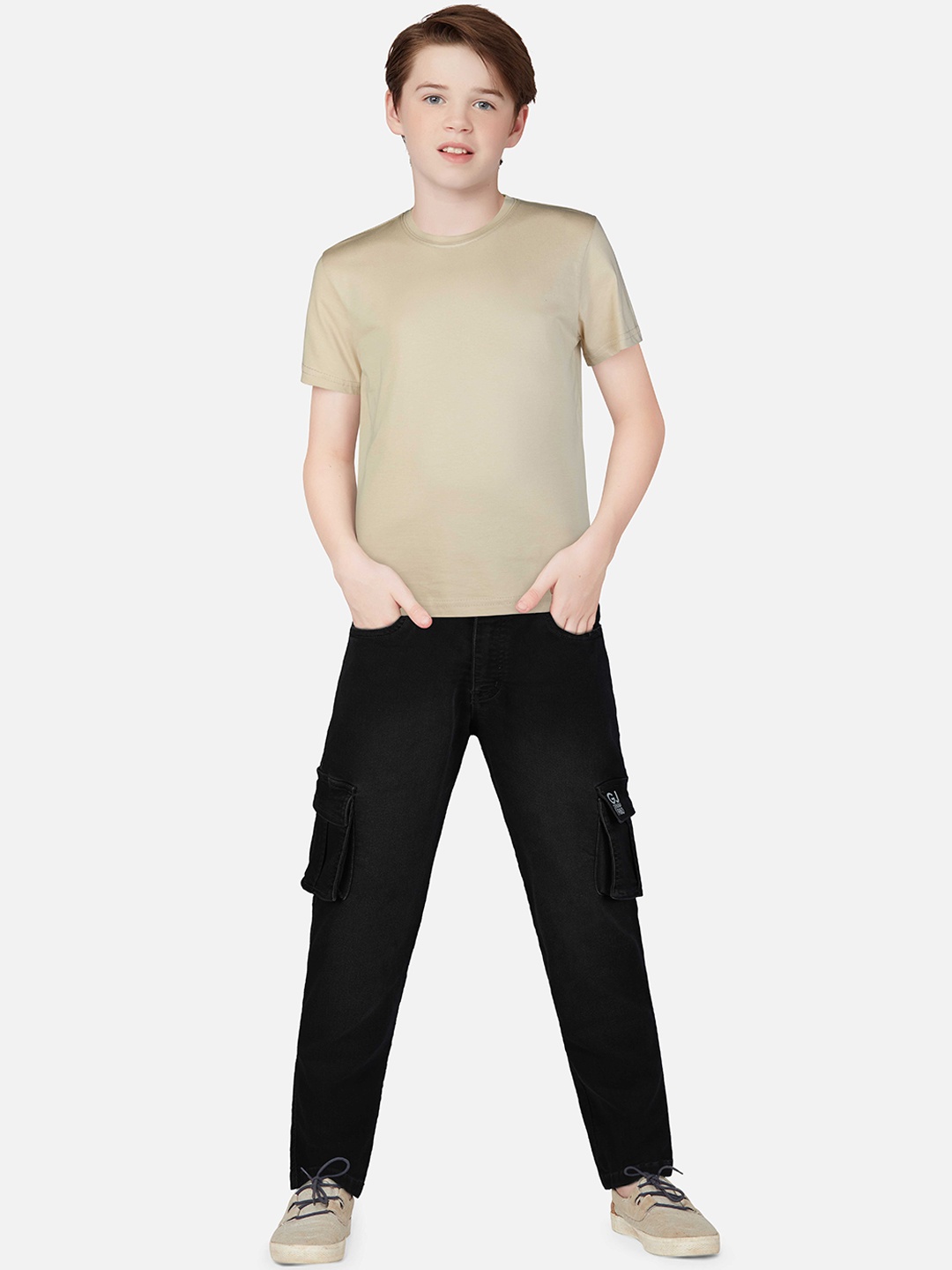 

Gini and Jony Boys Mid-Rise Cargo Denim Jeans, Black