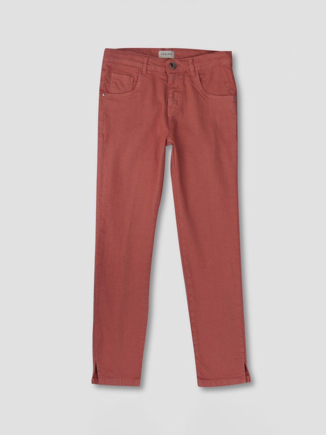 

Gini and Jony Girls Mid-Rise Coloured Denim Jeans, Orange