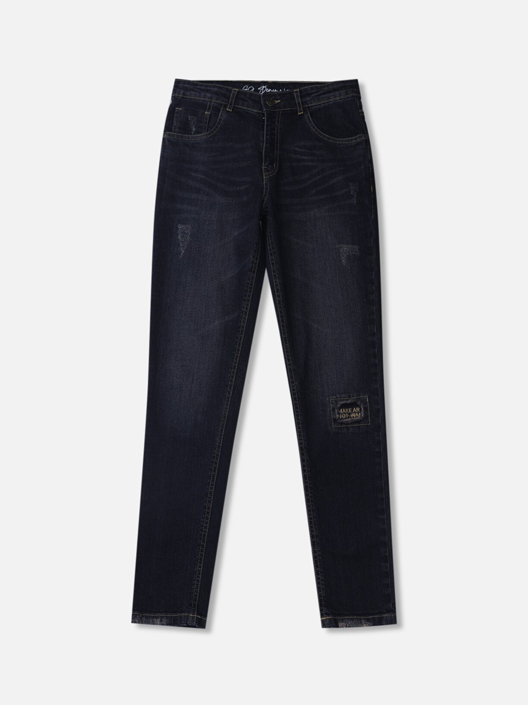

Gini and Jony Boys Mid-Rise Light Fade Ripped Jeans, Black