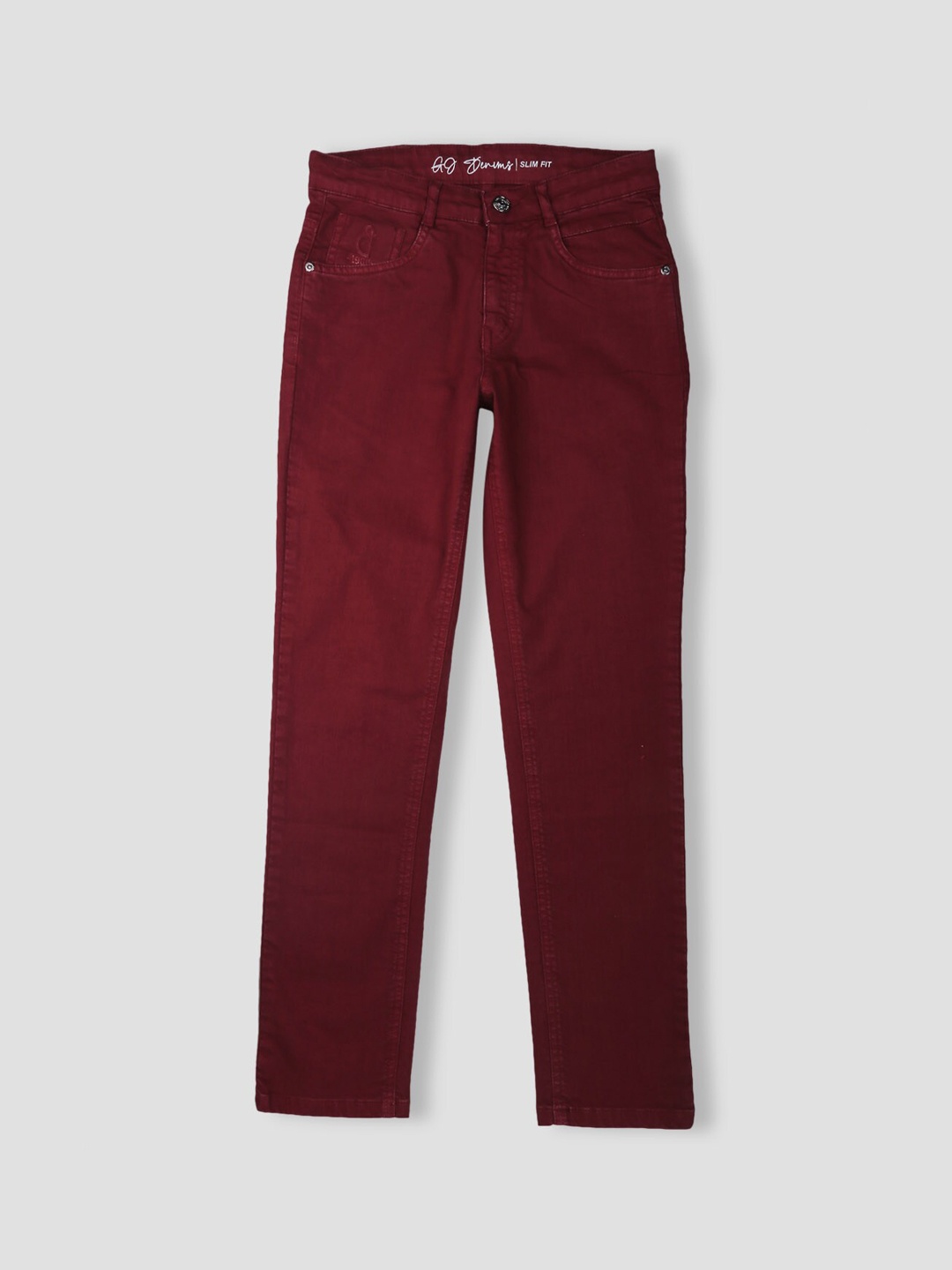 

Gini and Jony Boys Mid-Rise Coloured Denim Jeans, Maroon