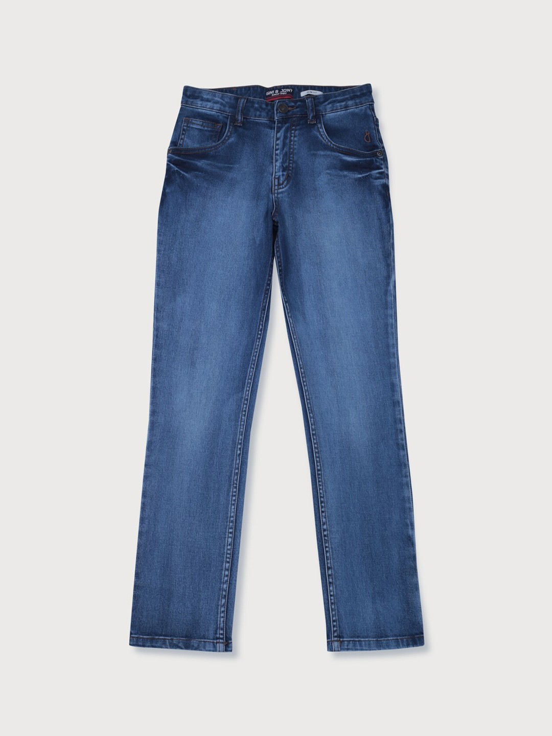 

Gini and Jony Boys Clean Look Mid Rise Light Fade Denim Jeans, Navy blue