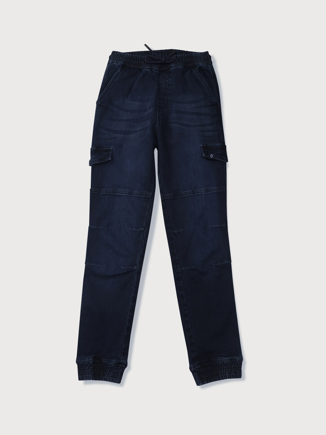 

Gini and Jony Boys Mid Rise Whiskers Denim Cargo Jeans, Navy blue