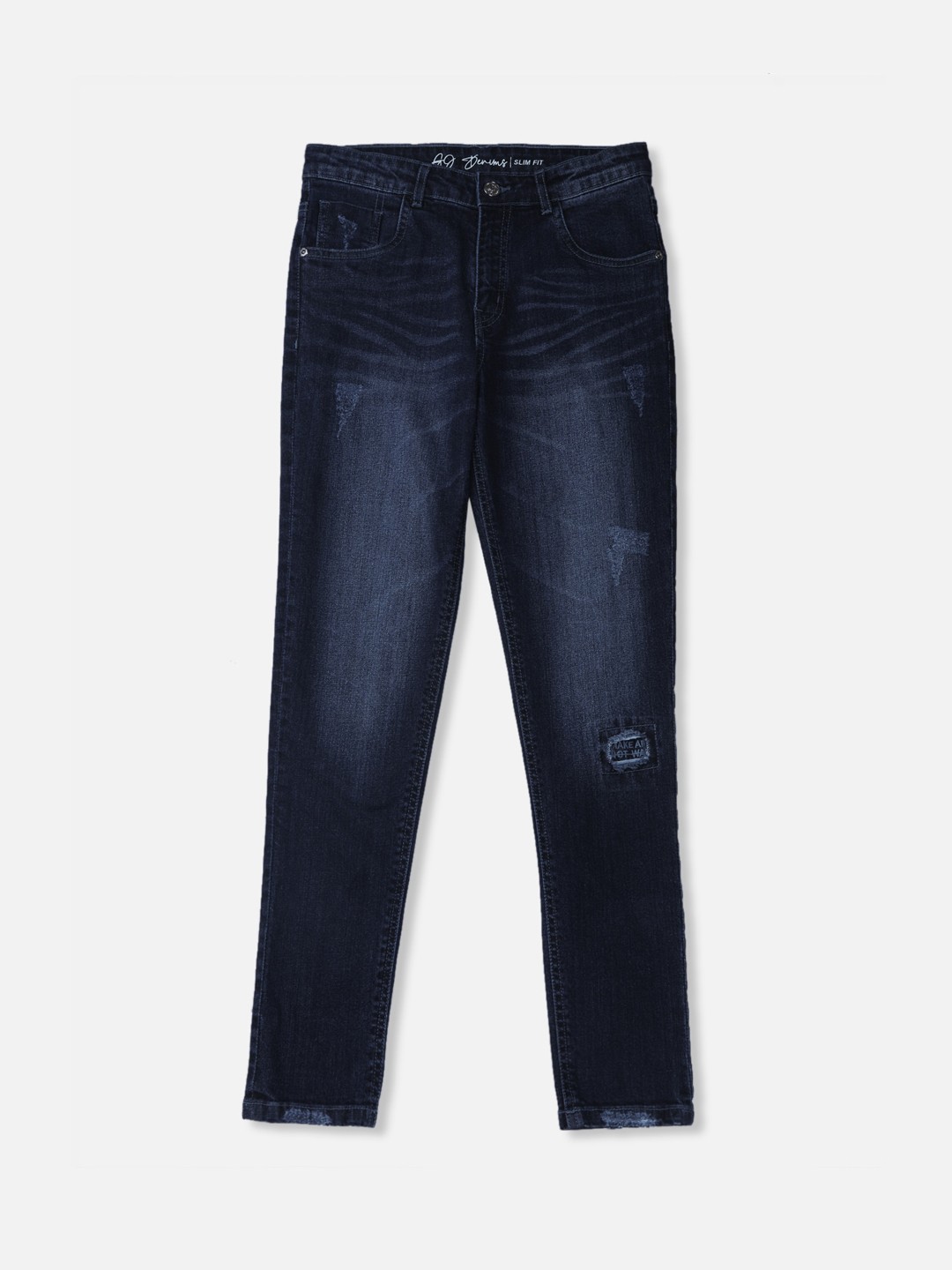 

Gini and Jony Boys Mid-Rise Light Fade Ripped Jeans, Blue