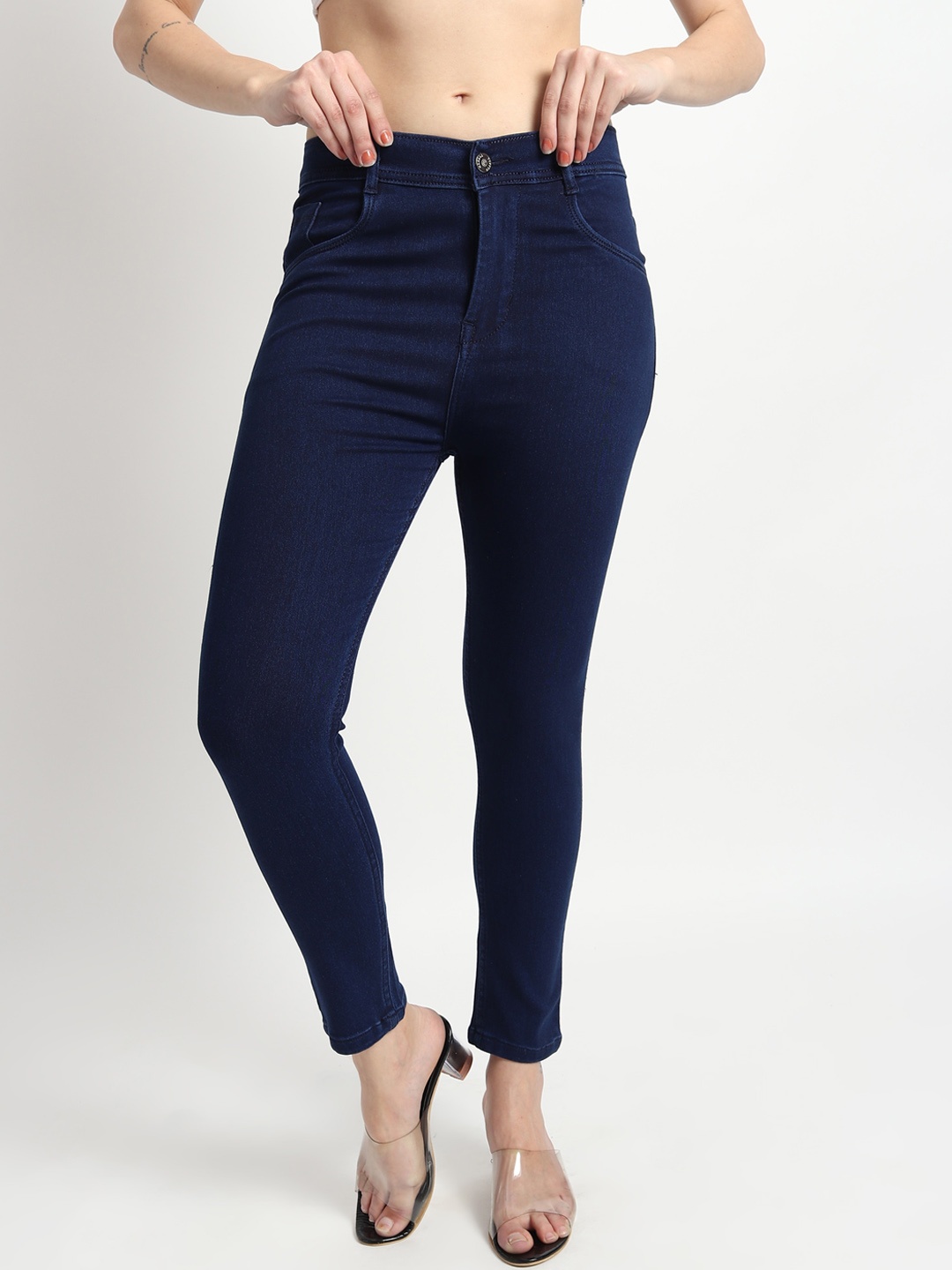 

BAESD Women Jean Mid Rise Slim Fit Jeans, Navy blue