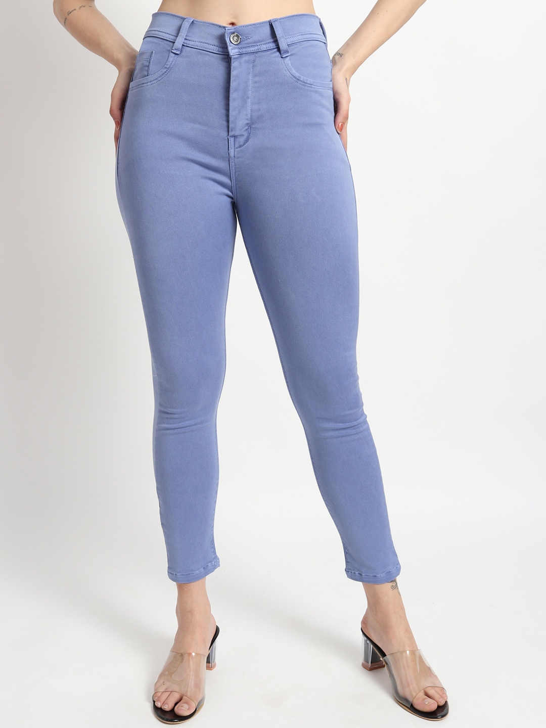 

BAESD Women Slim Fit Mid-Rise Clean Look Stretchable Jeans, Blue