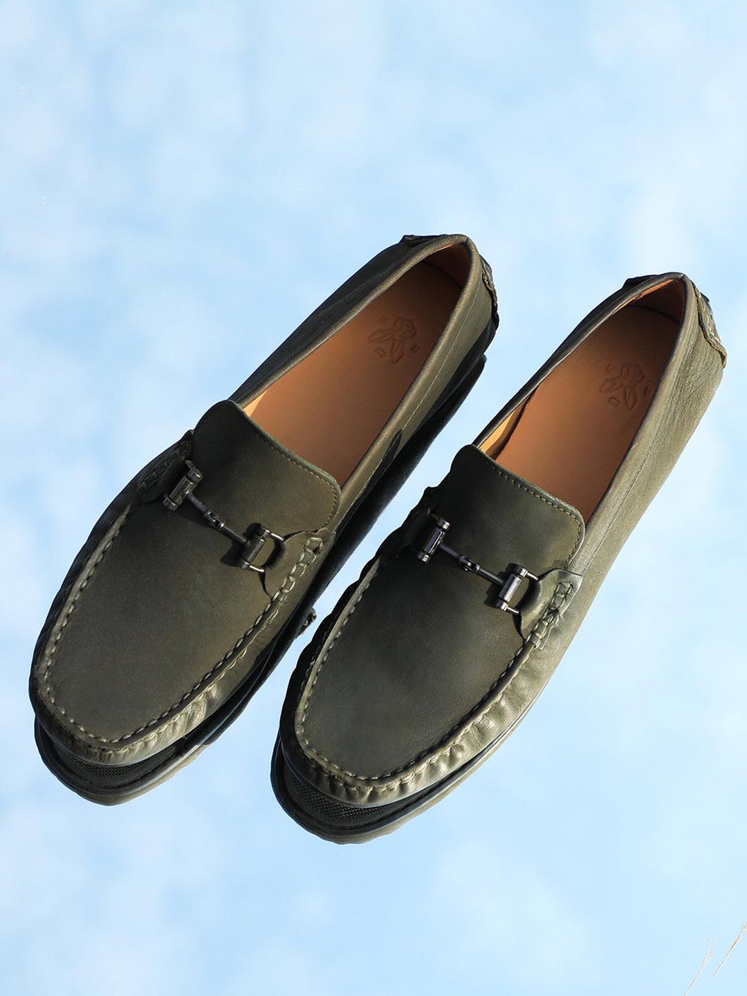 

RARE RABBIT Leather Formal Loafers, Olive