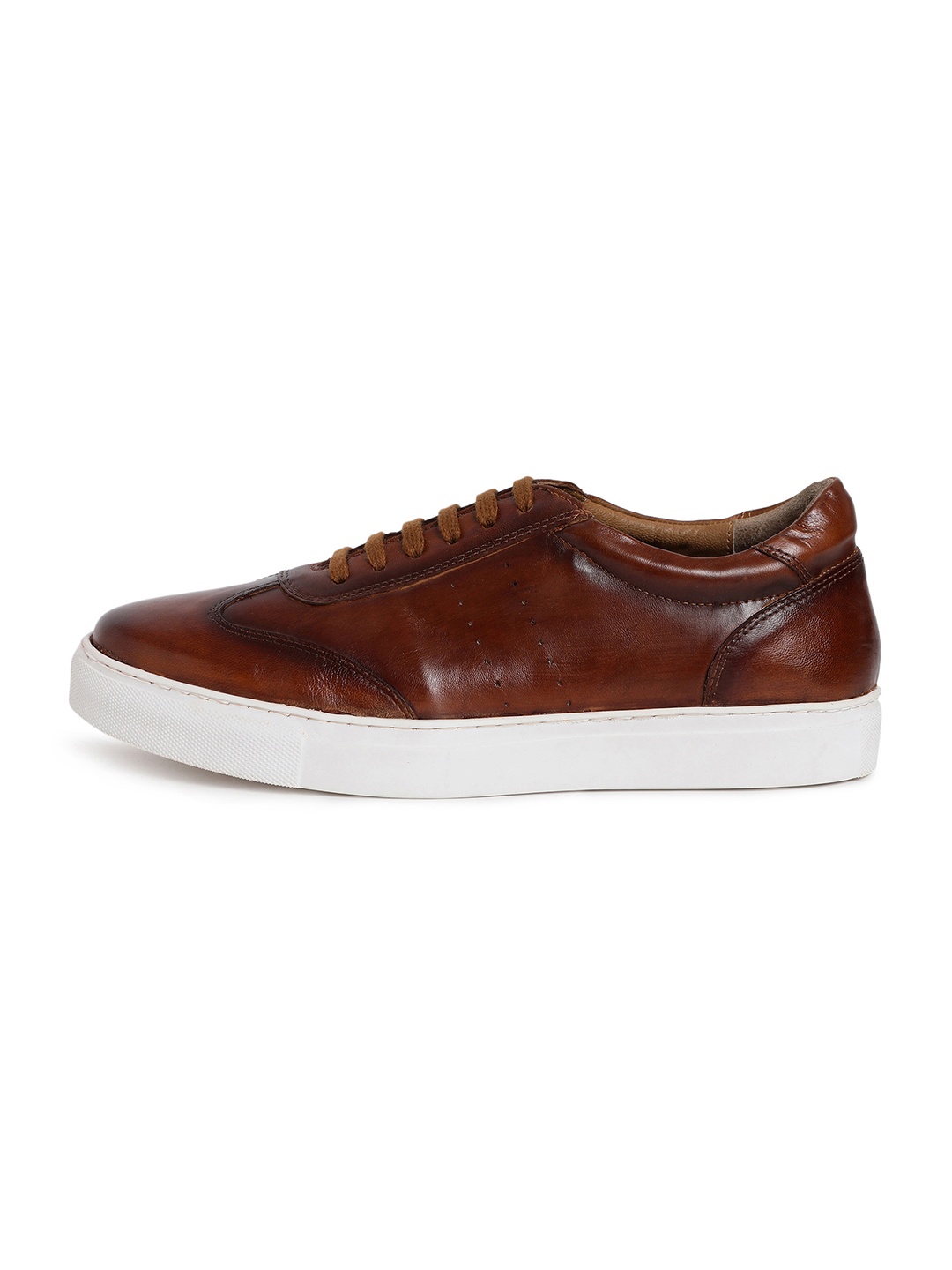 

RARE RABBIT Men Comfort Insole Leather Contrast Sole Sneakers, Tan