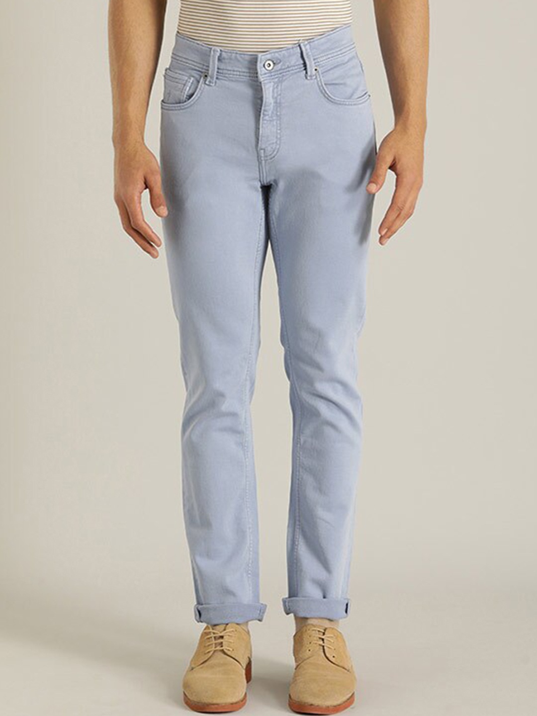 

Indian Terrain Men Brooklyn Slim Fit Pure Cotton Jeans, Blue
