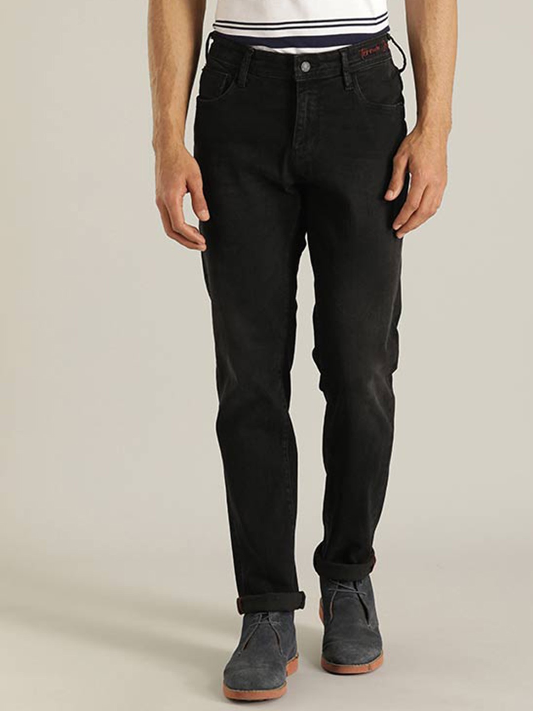 

Indian Terrain Men Brooklyn Slim Fit No Fade Jeans, Black