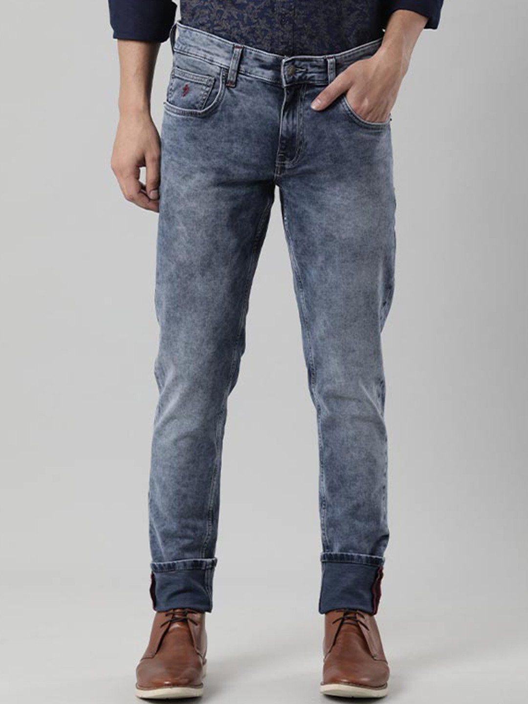 

Indian Terrain Men Brooklyn Slim Fit Heavy Fade Clean Look Jeans, Blue