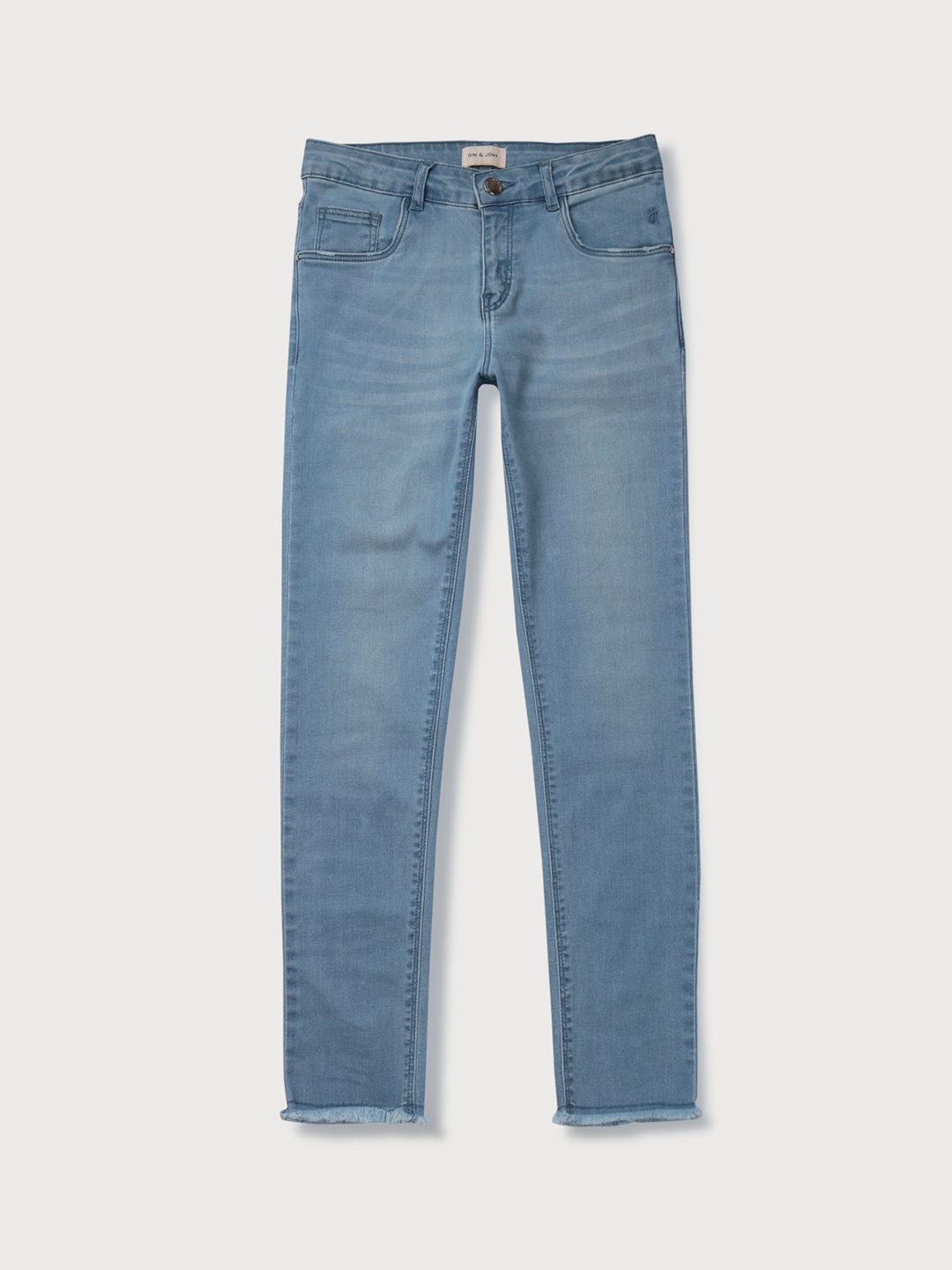 

Gini and Jony Girls Blue Mid-Rise Clean Look Light Fade Denim Jeans