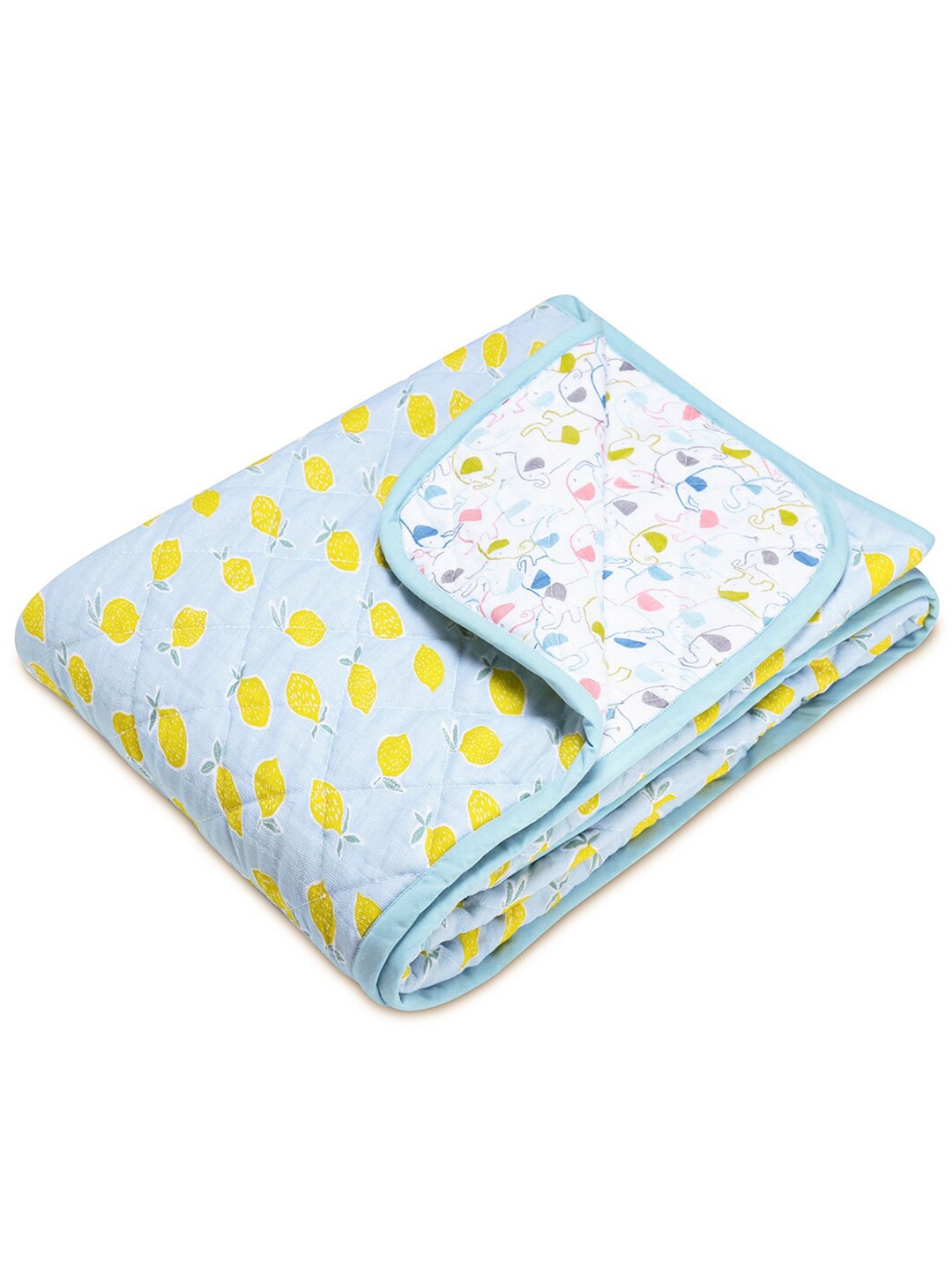 

haus & kinder Kids Yellow & Blue Summer 350 GSM Single Bed Quilt