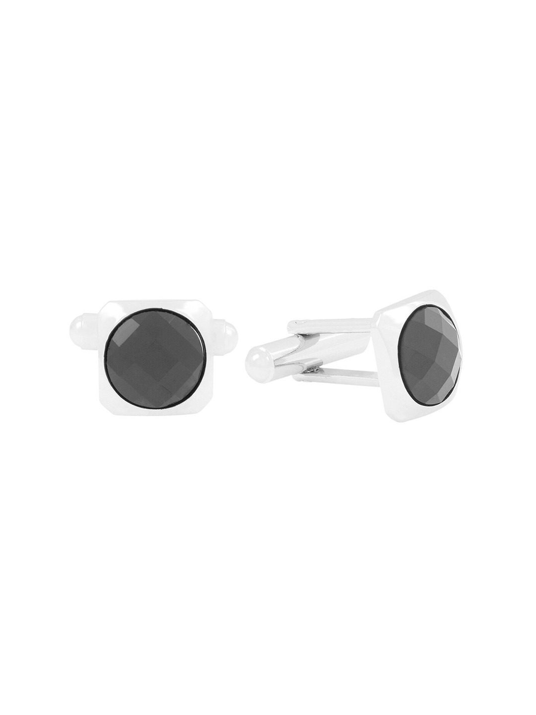 

ZIVOM Silver-Plated Square Crystal Formal Cufflinks
