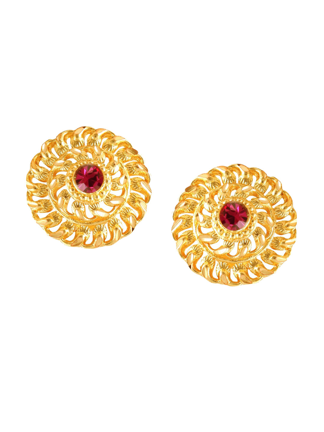 

Vighnaharta Gold-Plated Floral Studs Earrings