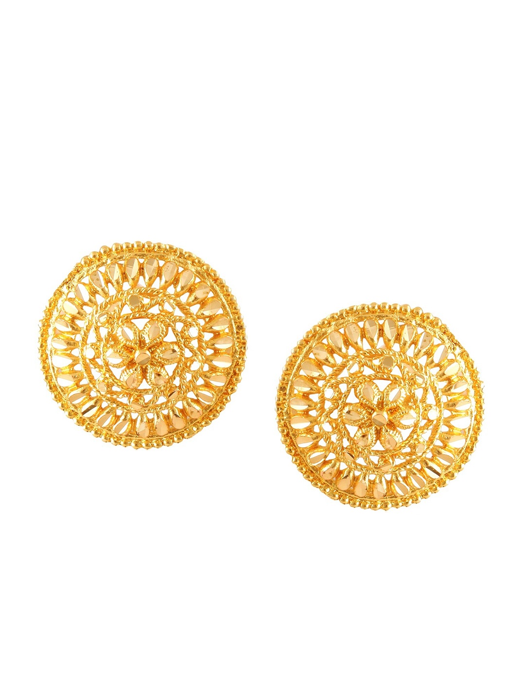 

Vighnaharta Gold-Plated Floral Studs Earrings